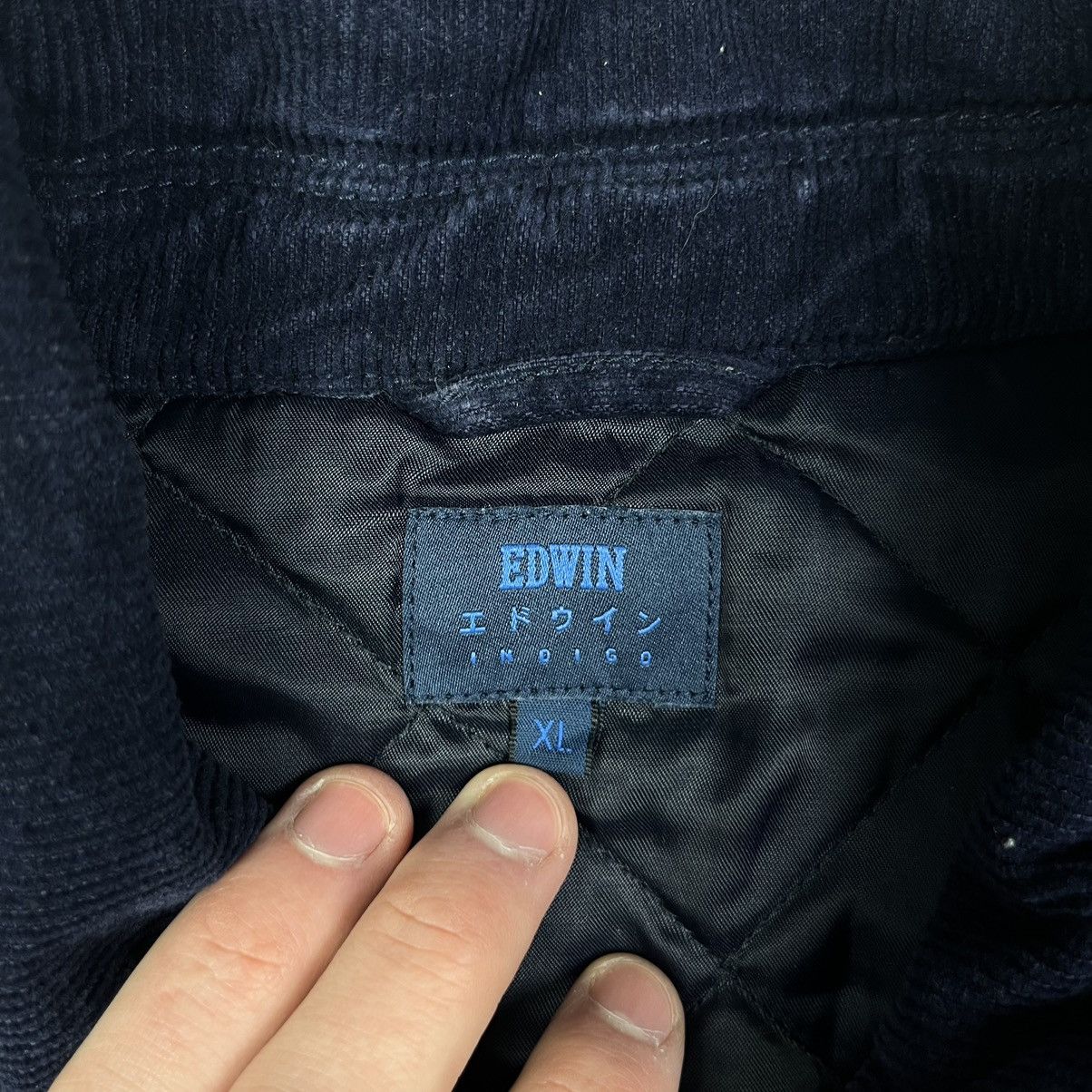 Edwin × Japanese Brand × Vintage Edwin Velvet Jacket Japanese Brand Blue Size US XL / EU 56 / 4 - 4 Thumbnail
