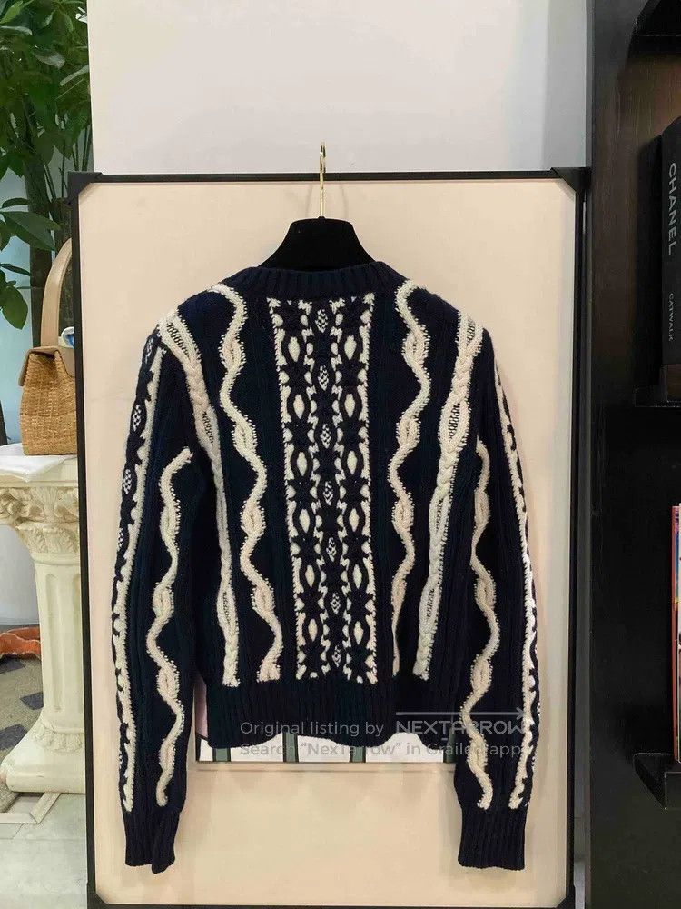 Chanel Chanel Blue and white glitter knitted sweater Size XXS / US 00 / IT 34 - 2 Thumbnail