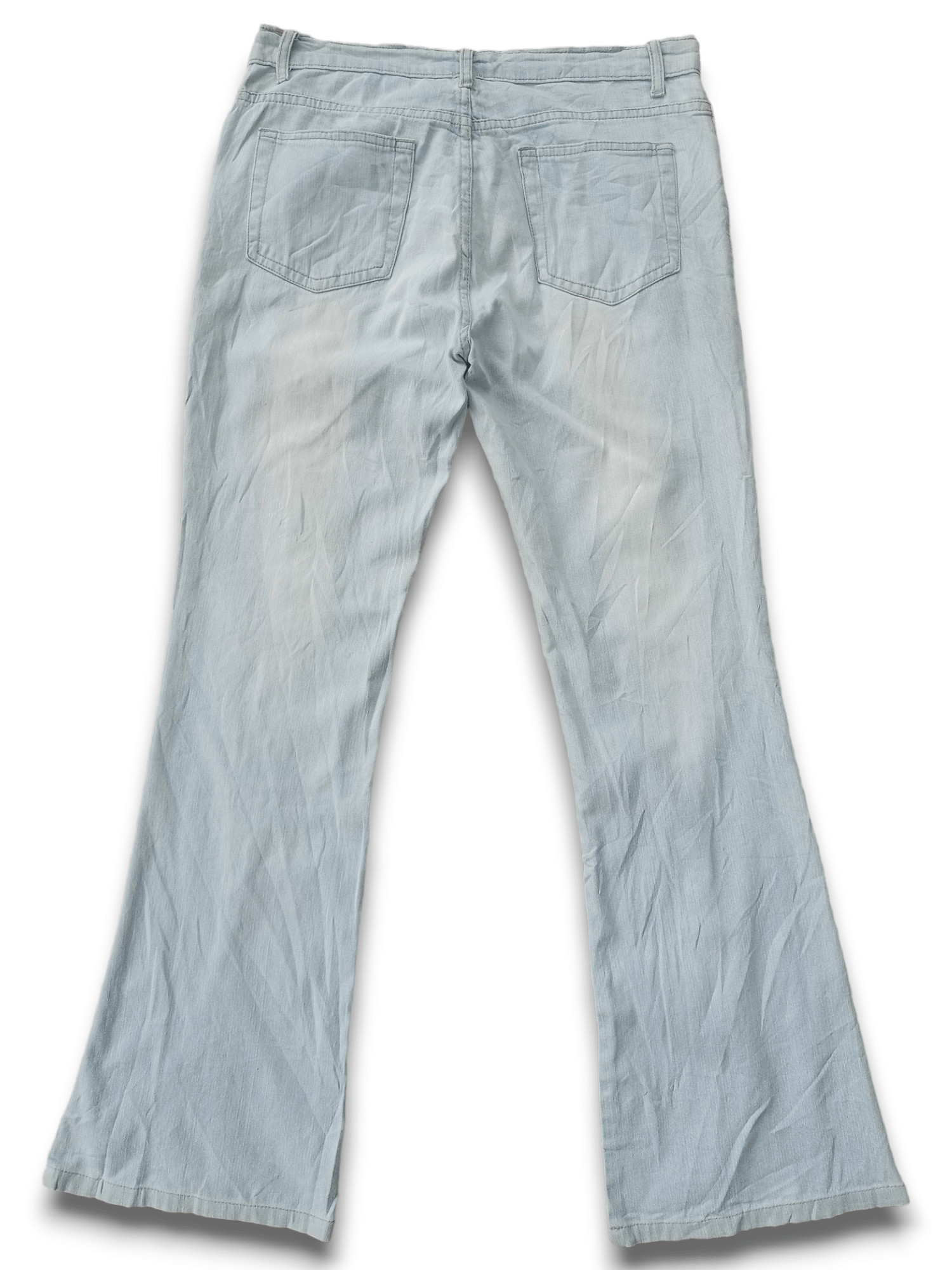 Japanese Brand Vintage Japanese Brand Light Wash Embroidered Flare Jeans Size 31" - 2 Thumbnail