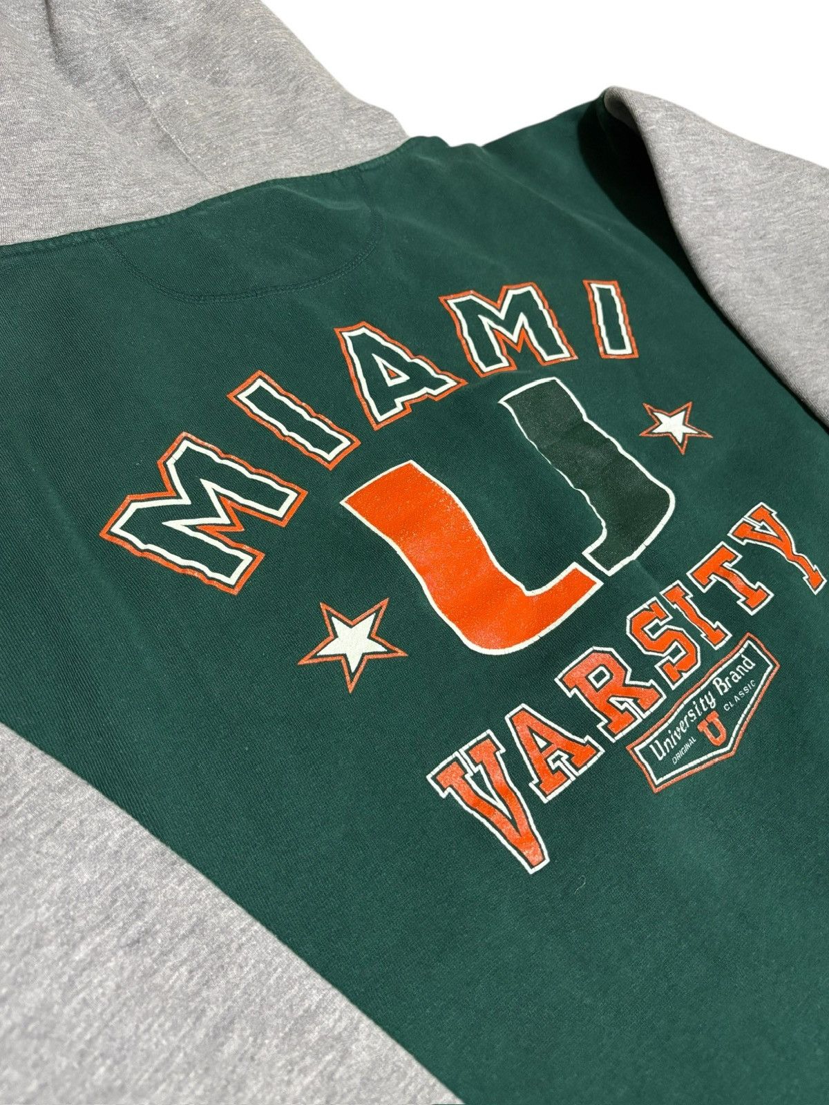 Galt Crew *VINTAGE* University of Miami Hurricanes Two-Tone Hoodie Size US XL / EU 56 / 4 - 4 Thumbnail