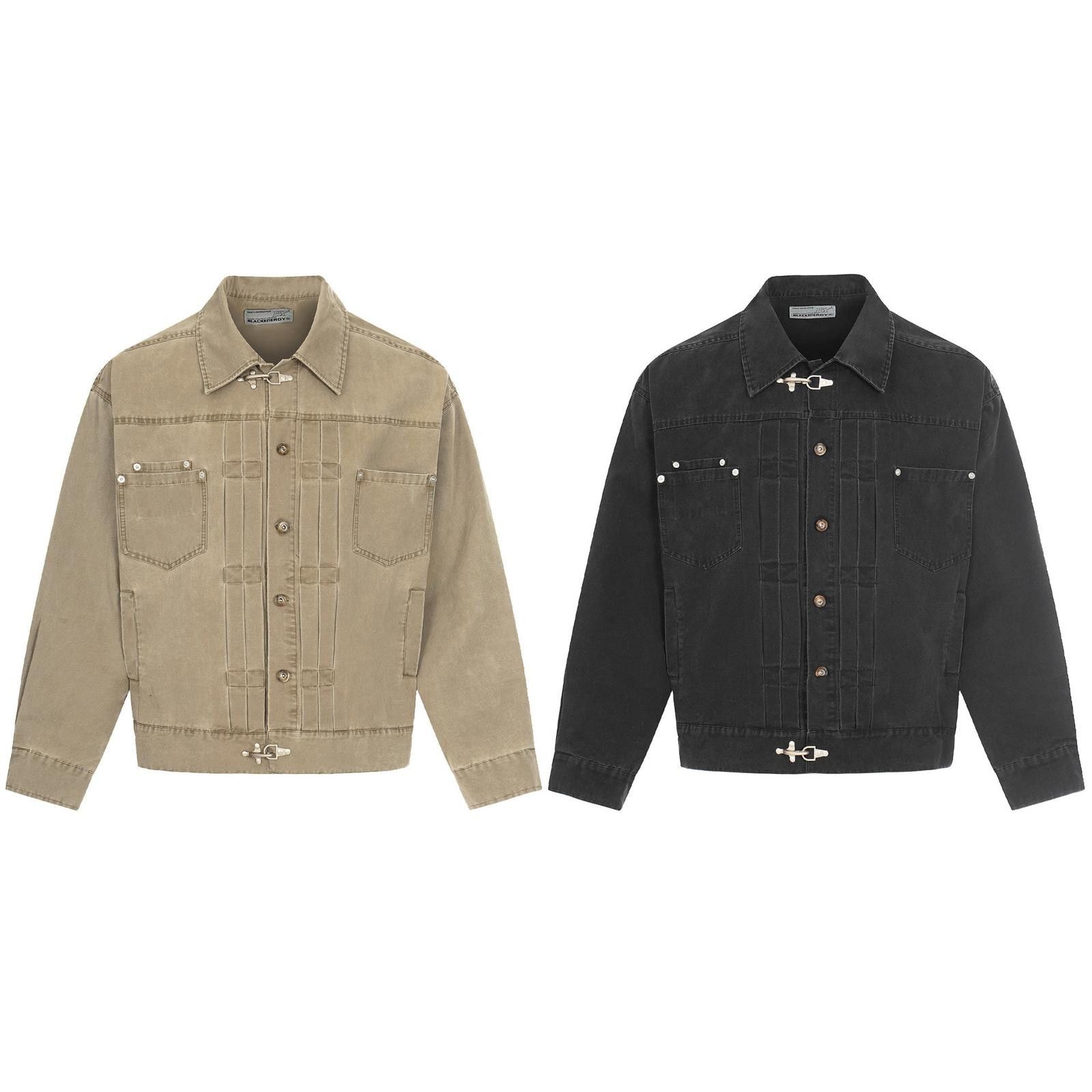 Other Heavyweight Washed Denim Workwear Jacket | Khaki & Black Size US M / EU 48-50 / 2 - 5 Thumbnail