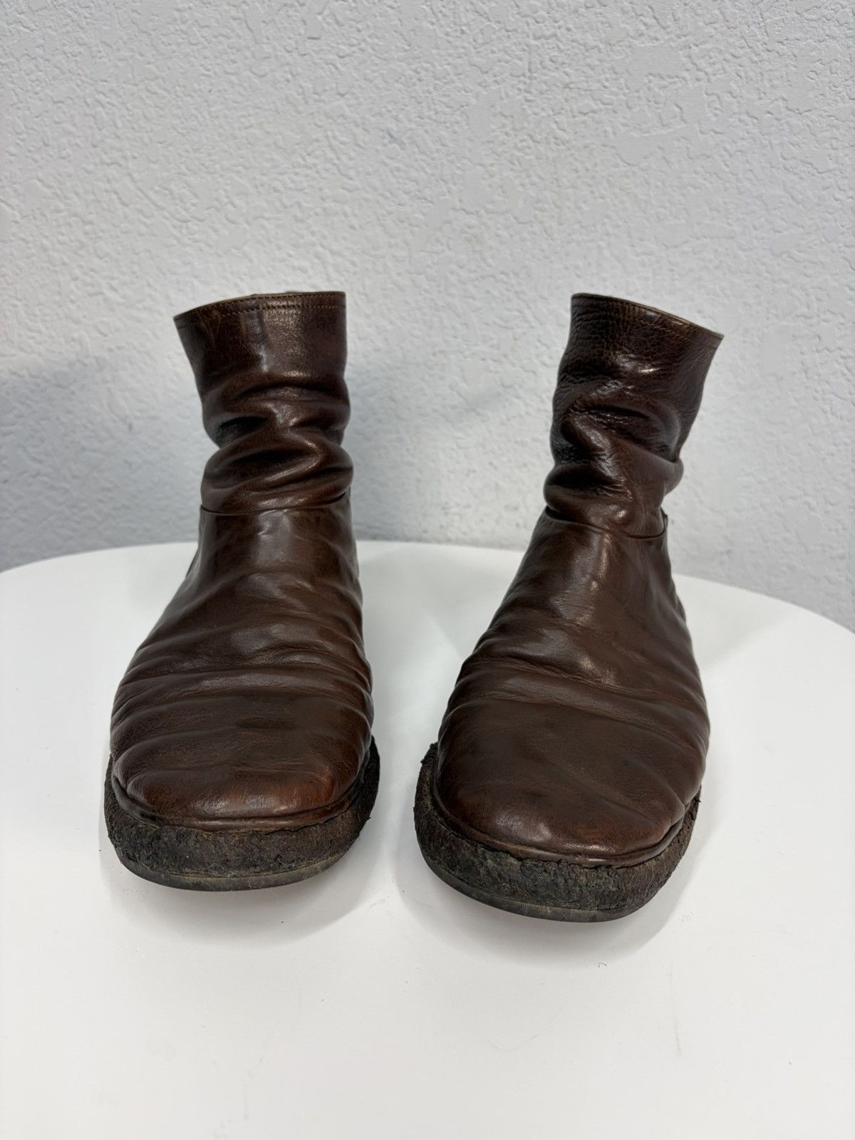 Hedi Slimane Vintage Y2K Guidi CCP Style Distressed Leather Biker Boots Size US 9 / EU 42 - 8 Thumbnail
