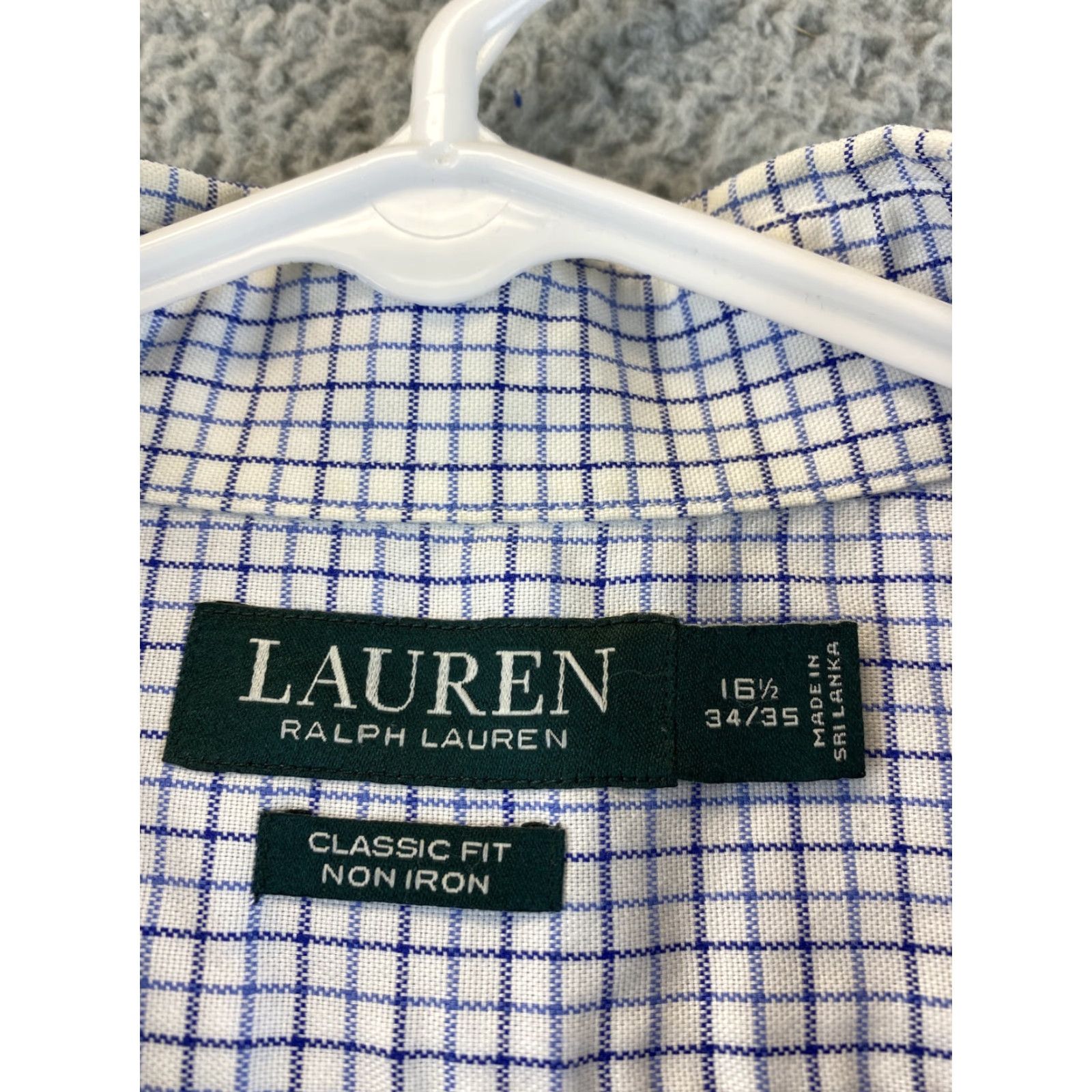 Ralph Lauren Ralph Lauren Classic Fit Check Button-Up Shirt 16.5 Blue/White Men's Regular Size US L / EU 52-54 / 3 - 5 Thumbnail