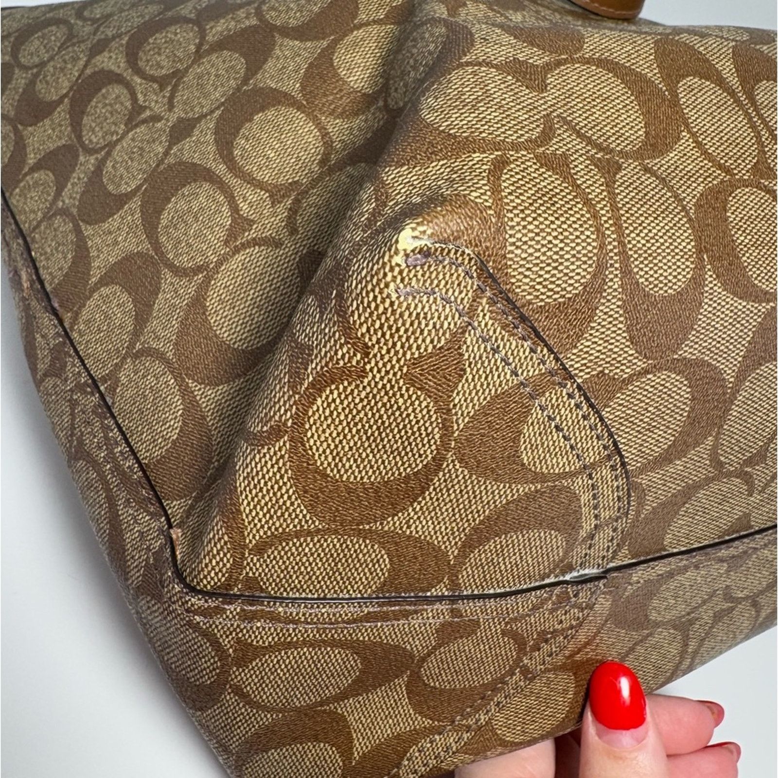 Coach Coach City Tote Brown Monogram Canvas Leather Tote #5696 Size ONE SIZE - 9 Thumbnail