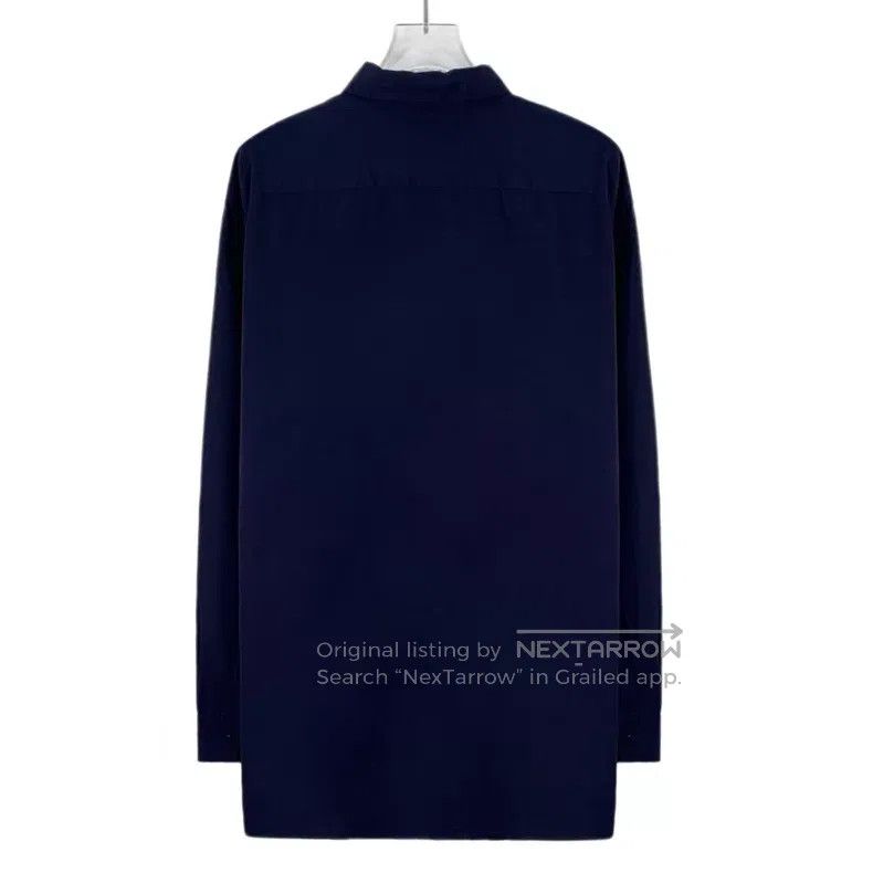 Hermes Hermes Dark blue logo patch cotton collar long sleeve butt Size US XXS / EU 40 - 2 Thumbnail