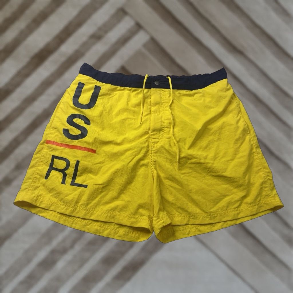 Polo Ralph Lauren VINTAGE Polo Ralph Lauren USRL Swim Trunks Mens XL Yellow Lined RARE HTF 90s Size US XL / EU 56 / 4 - 1 Thumbnail
