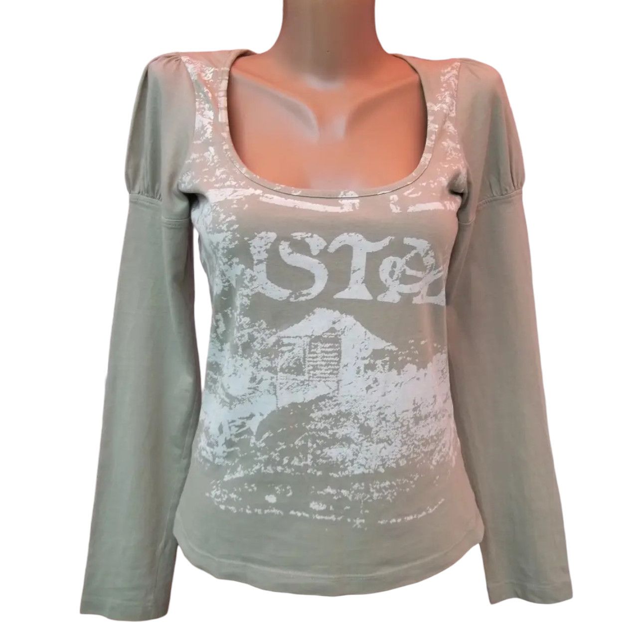 Mustang Cotton longsleeve brand Mustang sz S Pale Olive Color Size S / US 4 / IT 40 - 1 Thumbnail