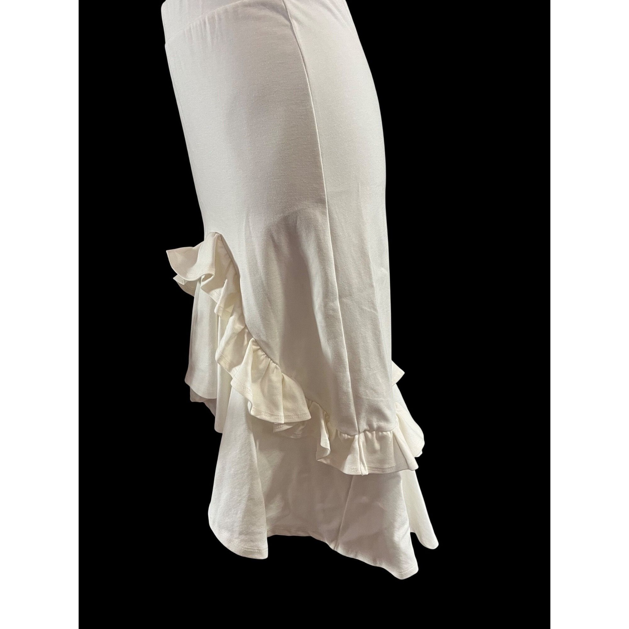 Other Brigitte Brianna Ivory Frill Skirt Womens Small Ruffle Hem H Size 26" / US 2 / IT 38 - 10 Thumbnail