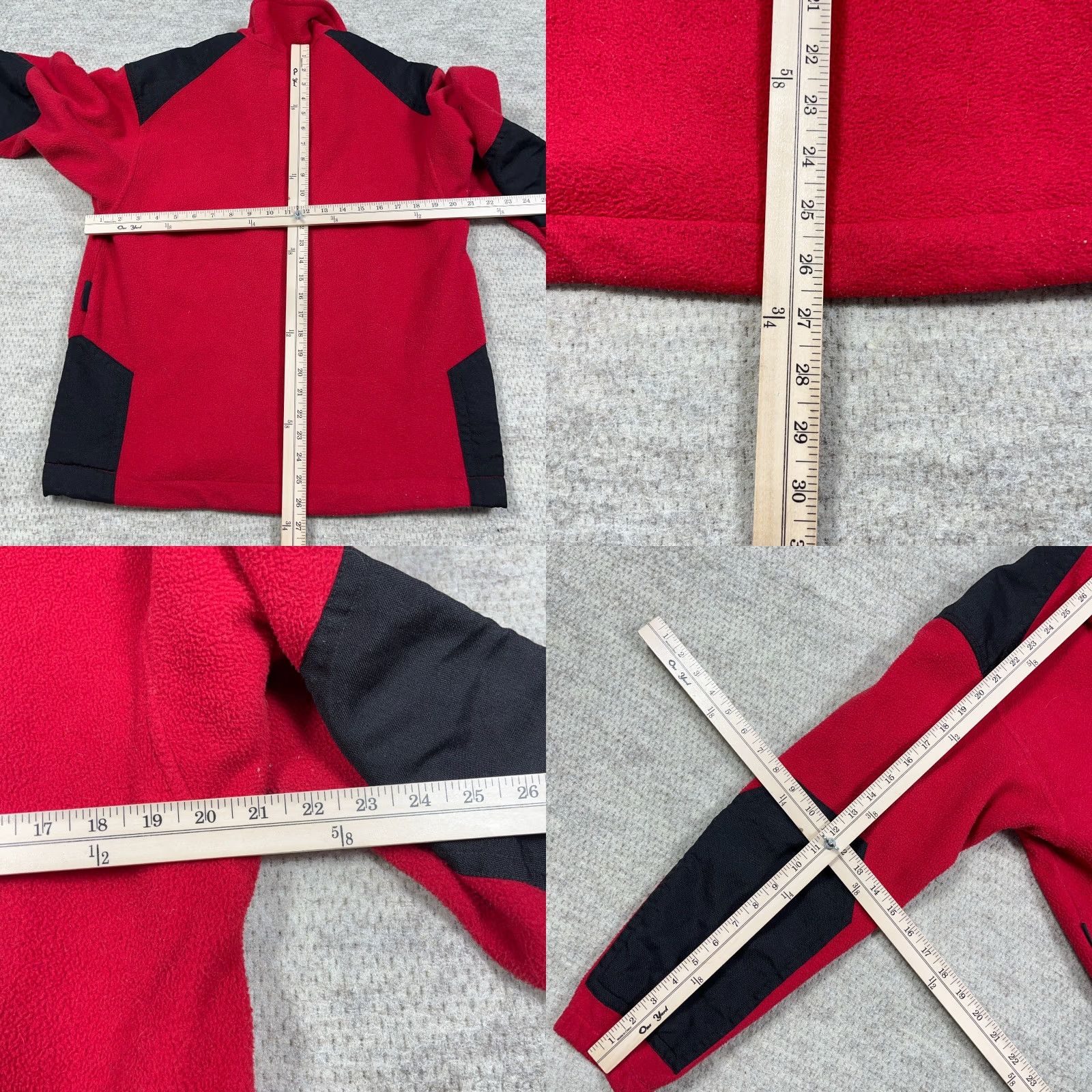 Vintage Millet Red Black Fleece Pullover Sweater Men M 90s Vintage Mock Neck Zipper Logo Embroidered Polartec Anorak, Solid Size US M / EU 48-50 / 2 - 9 Thumbnail