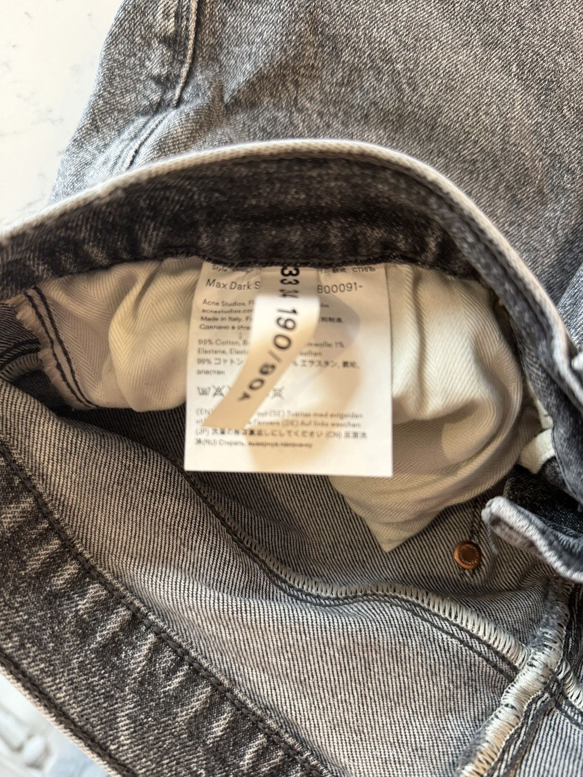 Acne Studios Acne Studios Blå Konst Max Dark Stone Grey Jeans Size 33x34 Size US 33 - 4 Thumbnail