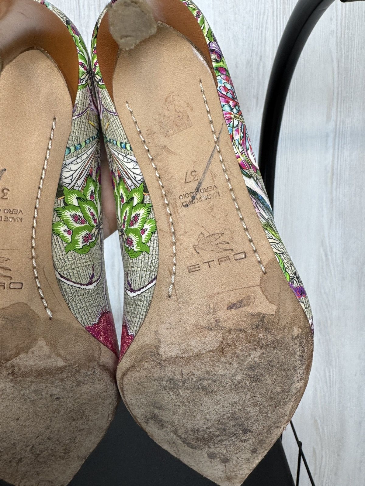 Etro ETRO made in Italy flower floral pattern multicolor heels Size US 7 / IT 37 - 17 Thumbnail