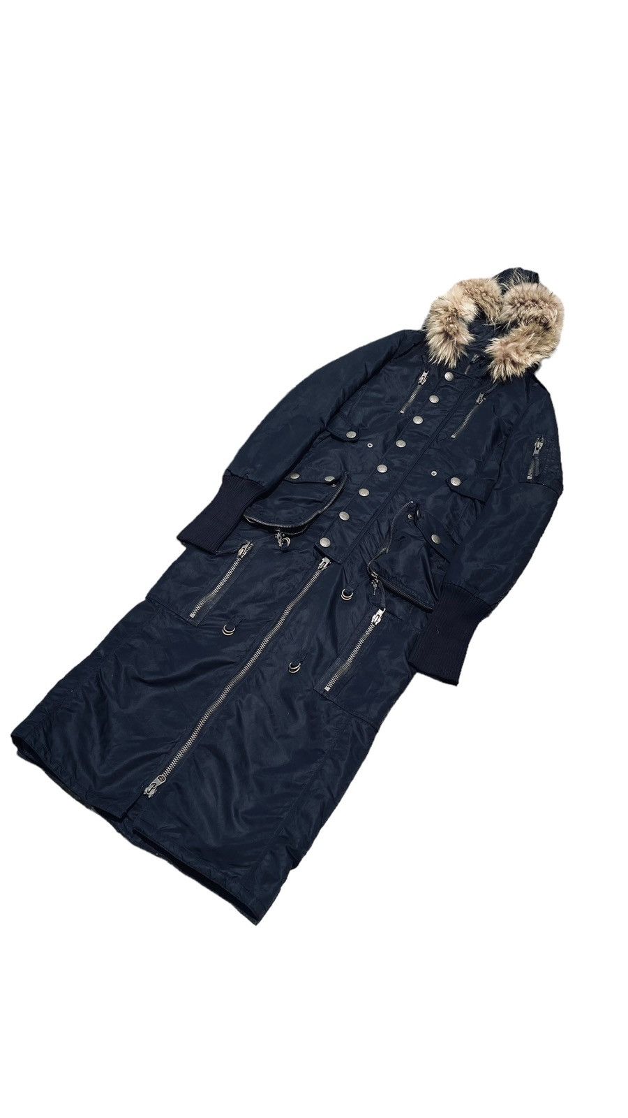 14th Addiction 2000s SLY - Fur Hoodie Extra Long Cargo Jacket Size US S / EU 44-46 / 1 - 4 Thumbnail