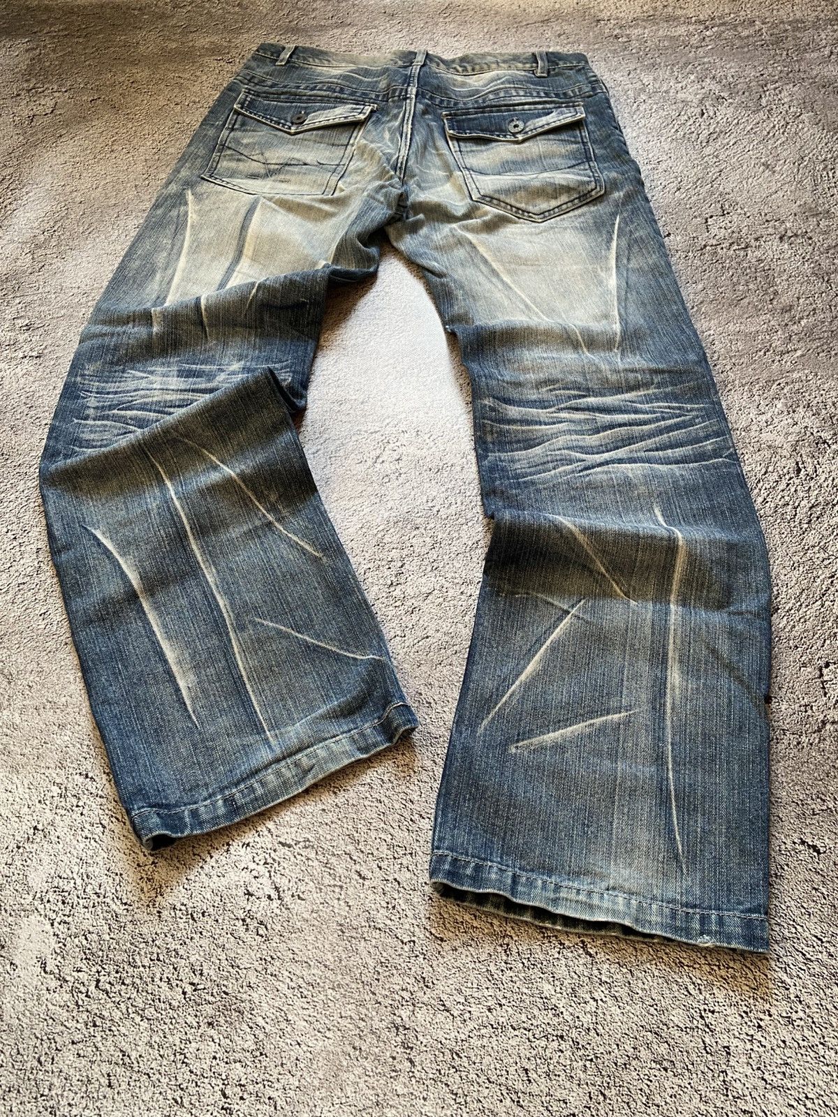 Pre-owned If Six Was Nine X Le Grande Bleu L G B Vintage If Six Was Nine Style Flared Crashed Jeans Y2k In Denim