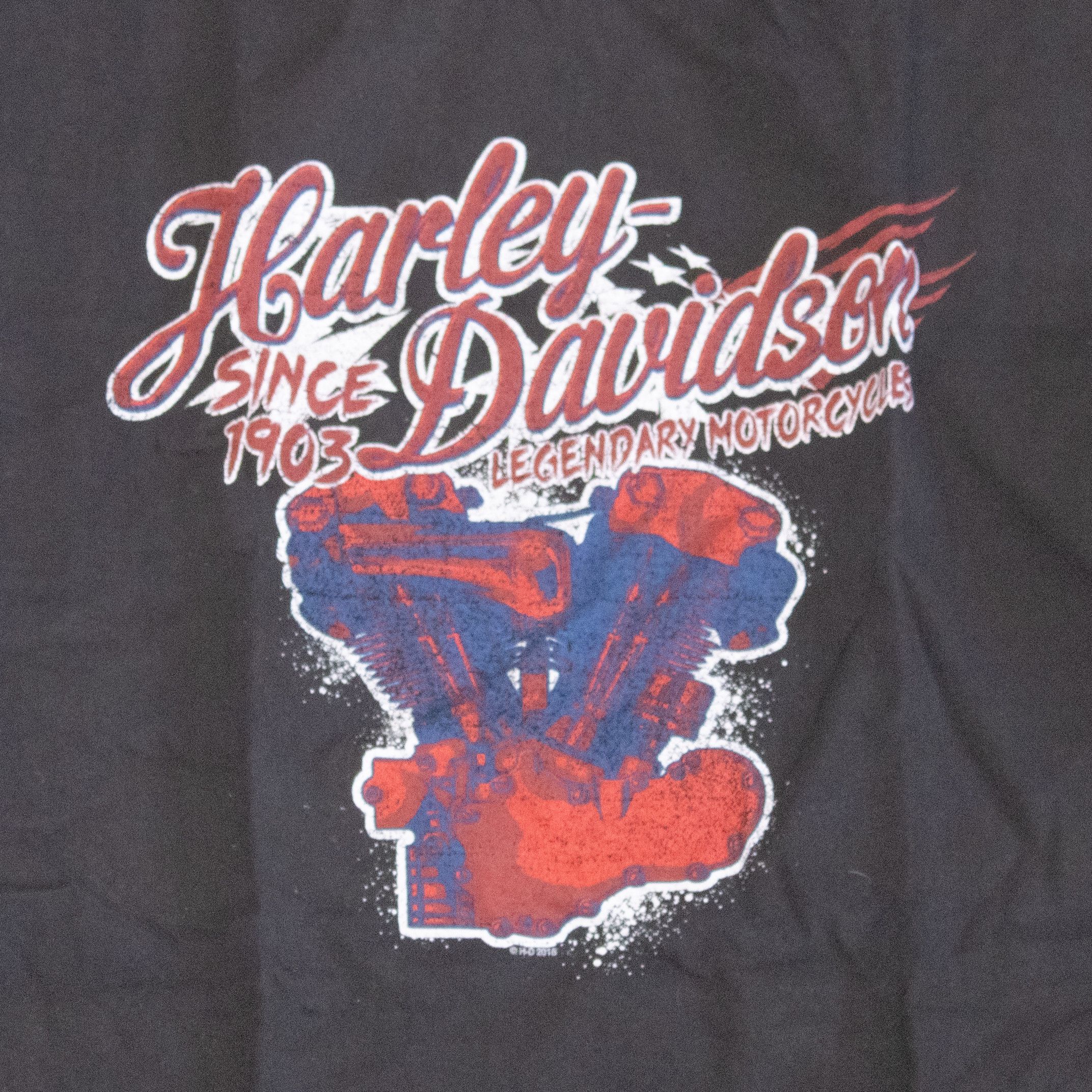 Harley Davidson Y2K 2016 Harley Davidson Badlands Black Double Stitch Tee Size US L / EU 52-54 / 3 - 6 Thumbnail