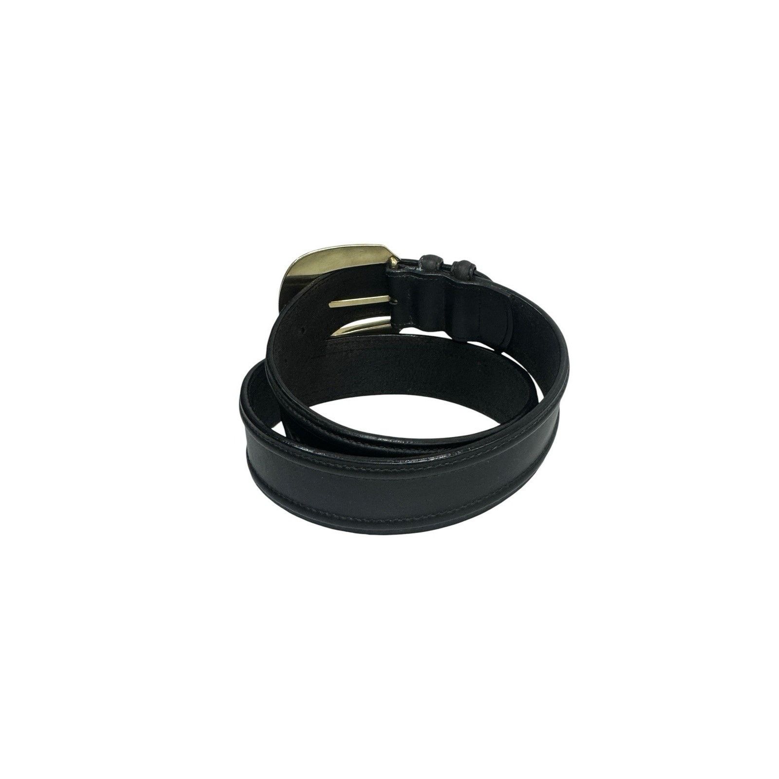 Brighton Brighton Black Leather Belt Solid Brass Buckle Vintage 1991 Size ONE SIZE - 4 Thumbnail