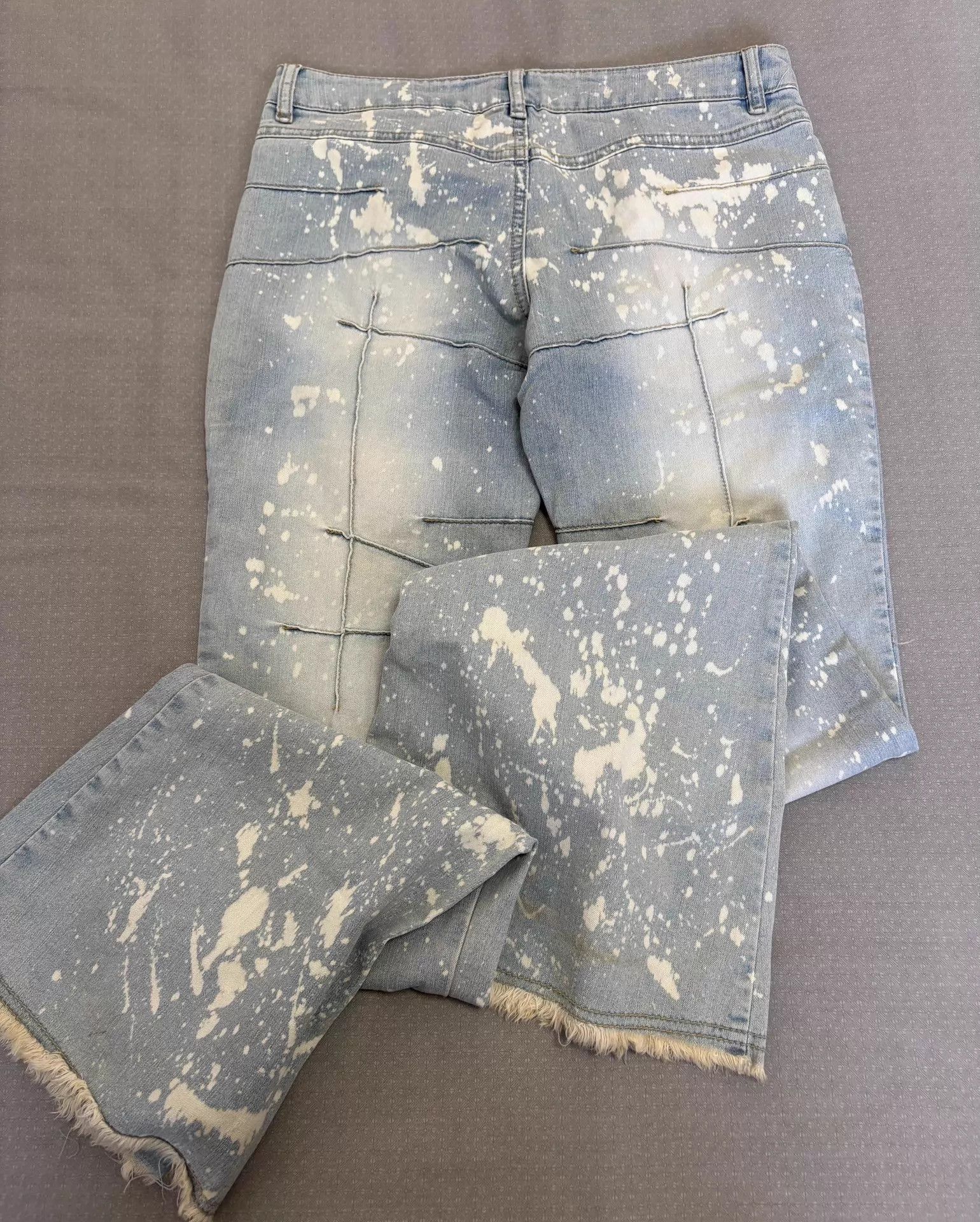 Other Vintage Japanese Denim Bellbottom Splatter Raw Hem Size 27" / US 4 / IT 40 - 7 Thumbnail
