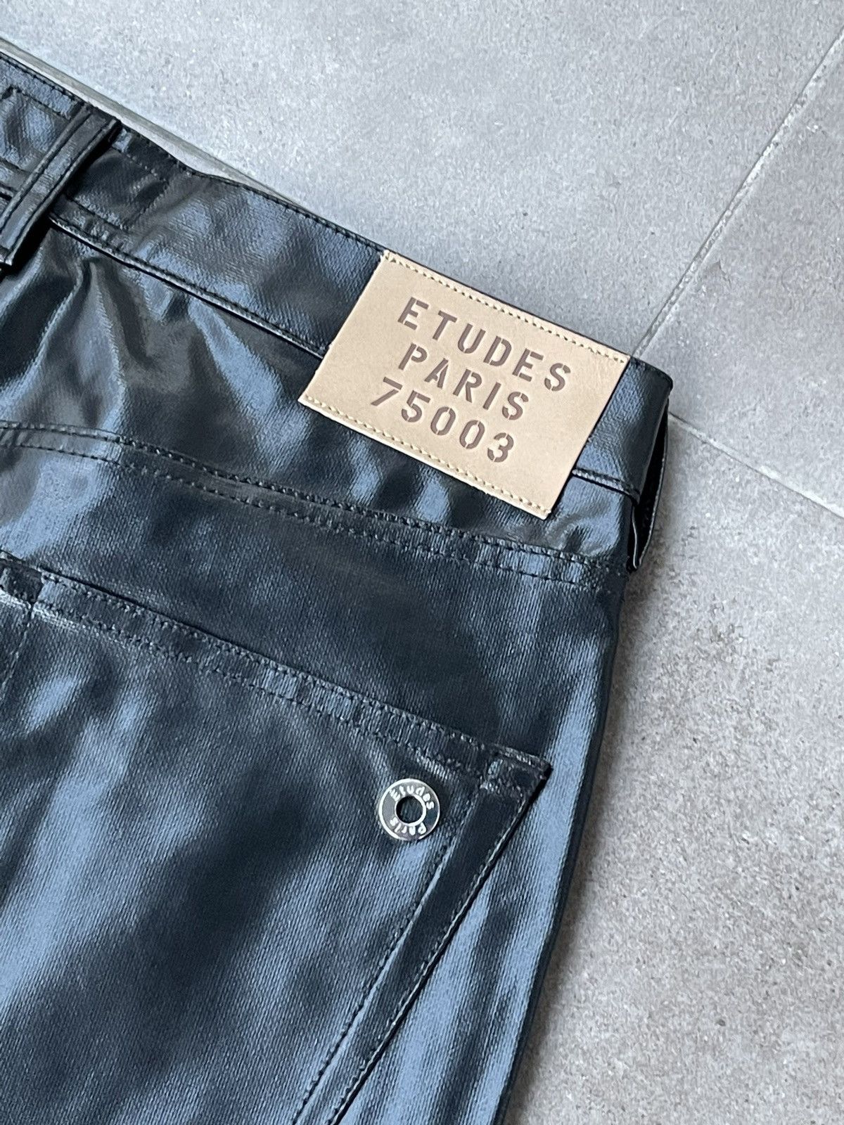Etudes !DS! SS22 Etudes Corner Coated Faux Leather Black Pants Size US 30 / EU 46 - 18 Thumbnail