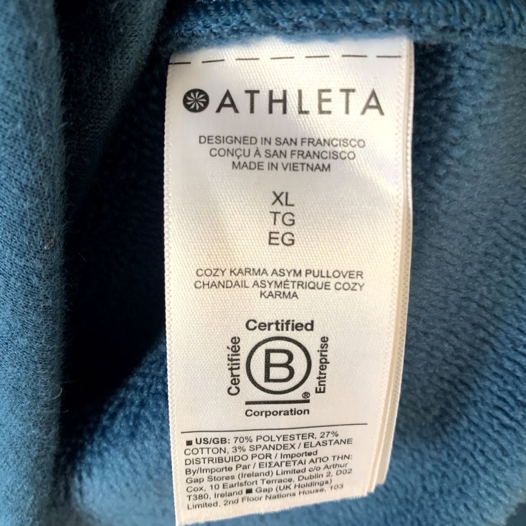 Athleta Athleta Sweatshirt Womens XL Blue Cozy Karma Asym Pullover Tunic Y2K Gorpcore Size XL / US 12-14 / IT 48-50 - 4 Thumbnail