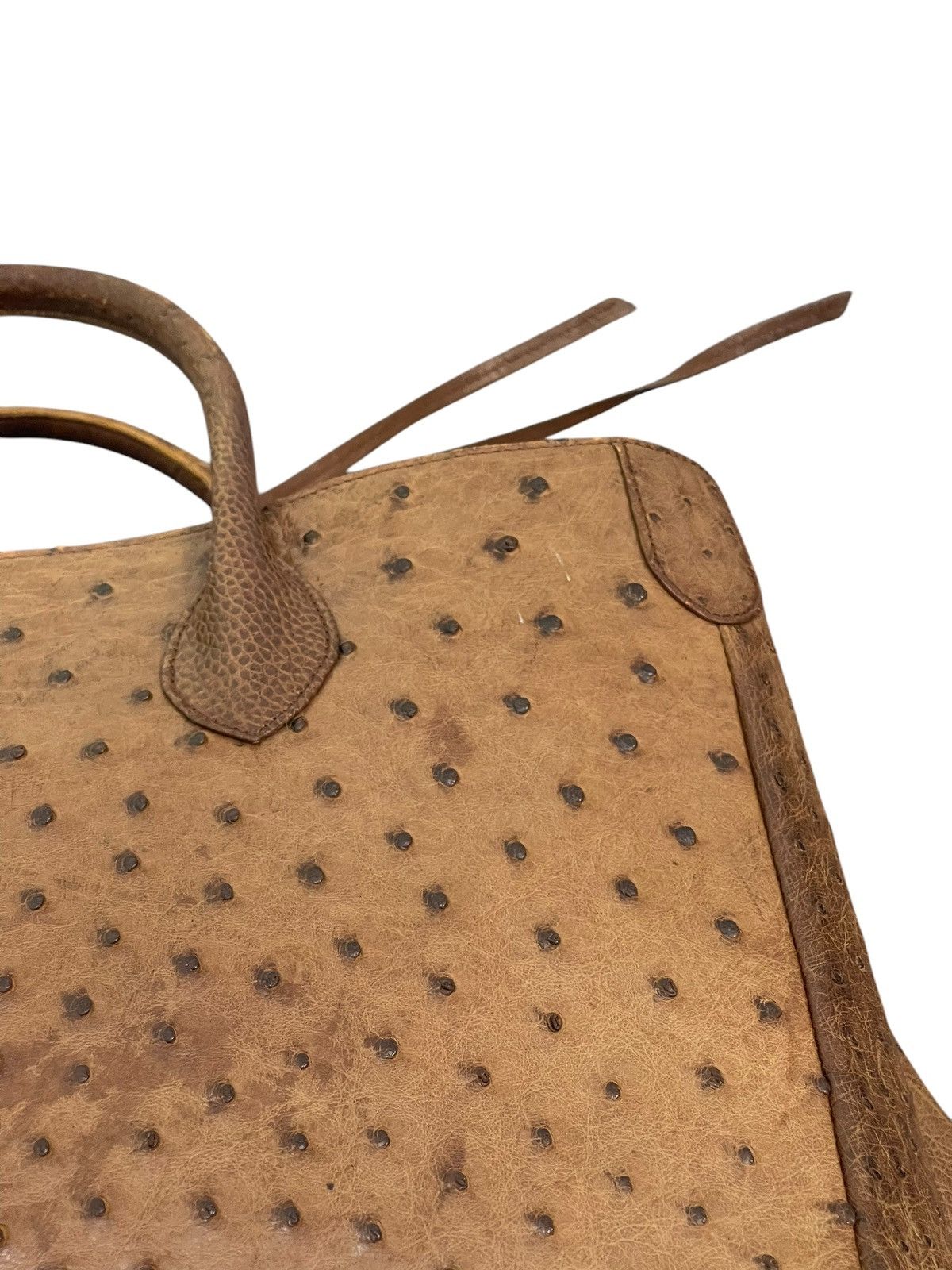 Genuine Leather Full Leather Ostritch Patina Vtg Unknown Tote Bag 2🟩0 Size ONE SIZE - 9 Thumbnail