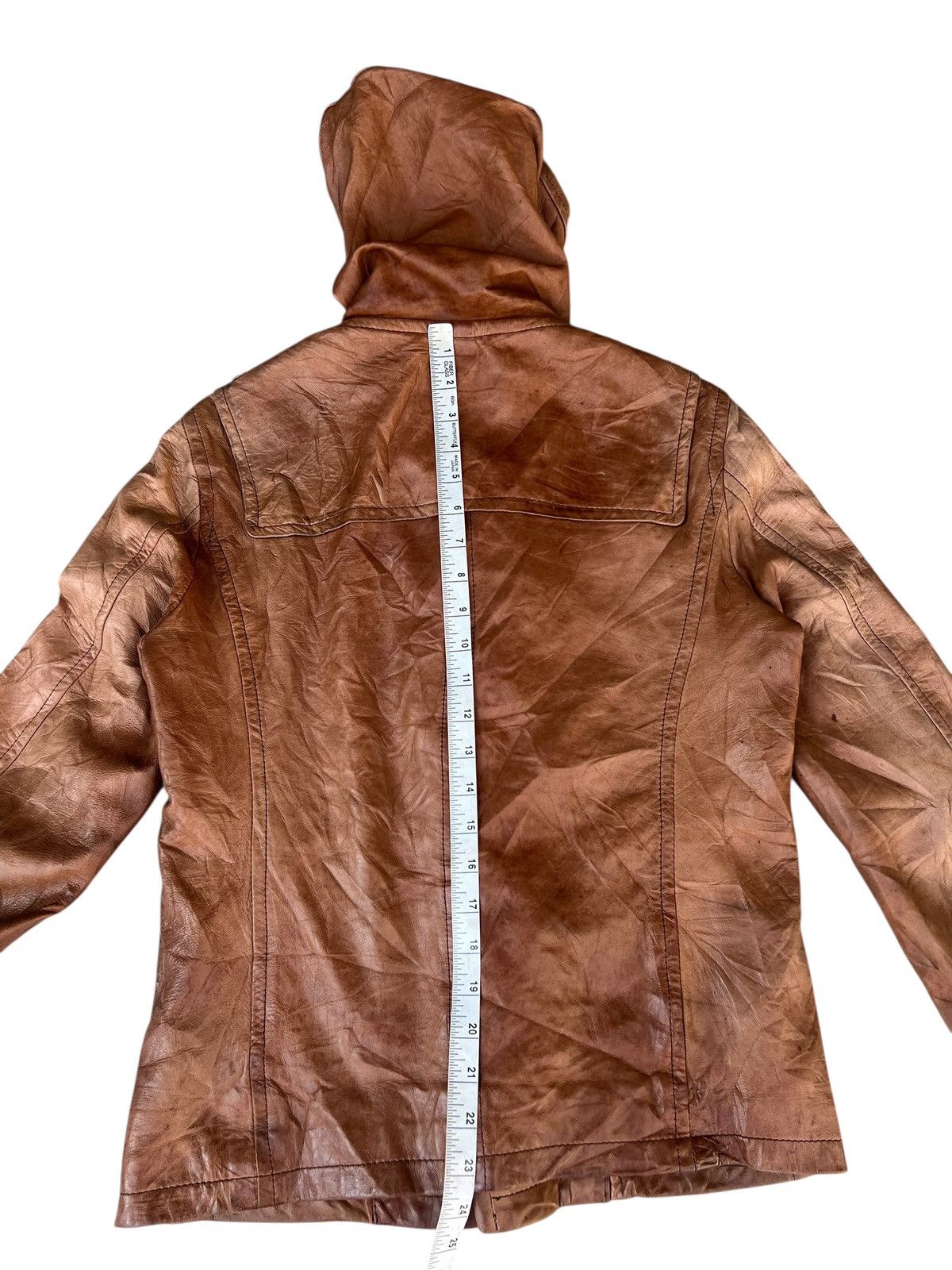Ekam Haruf Japan Patina Sheepskin Leather Hoodie Toggle Jacket Size US M / EU 48-50 / 2 - 18 Thumbnail