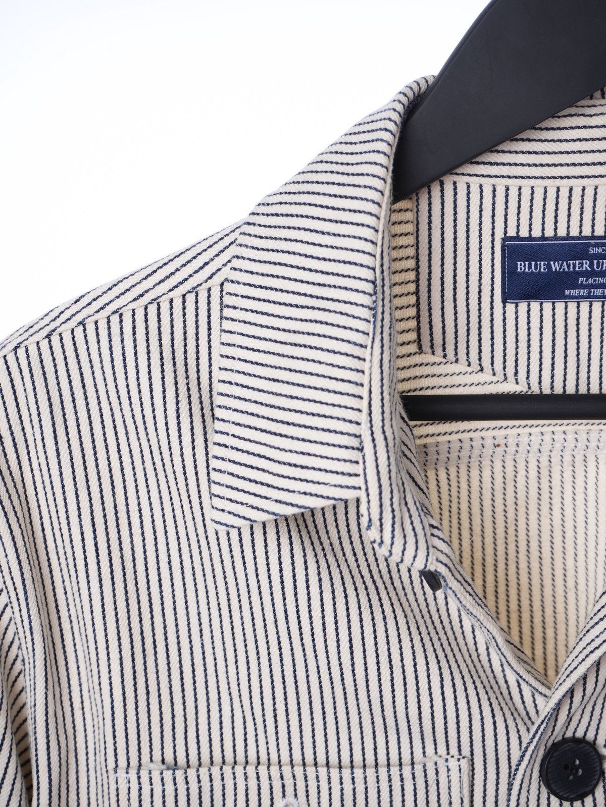 Japanese Brand Blue Water Urban Garment - Striped Chore Denim Jacket Size US L / EU 52-54 / 3 - 3 Thumbnail