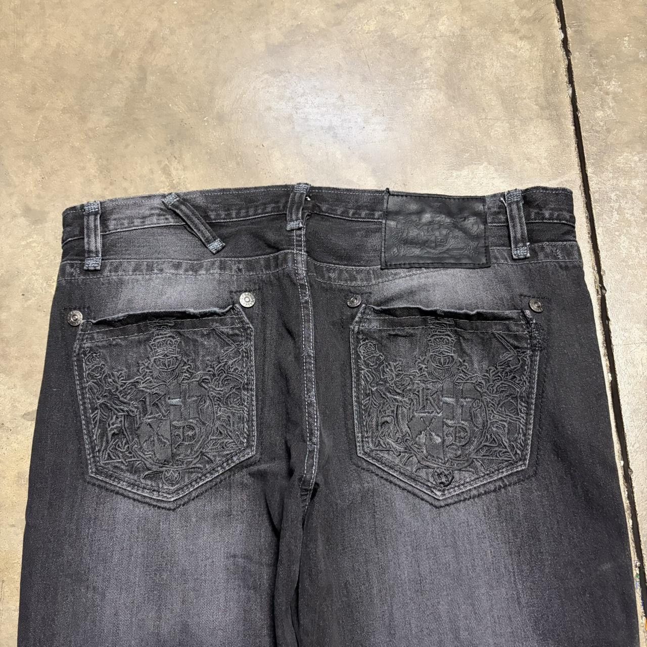 Vintage Vintage Low Rise Boot Cut Denim Jeans Black Faded Grunge Y2K Size US 38 / EU 54 - 7 Thumbnail