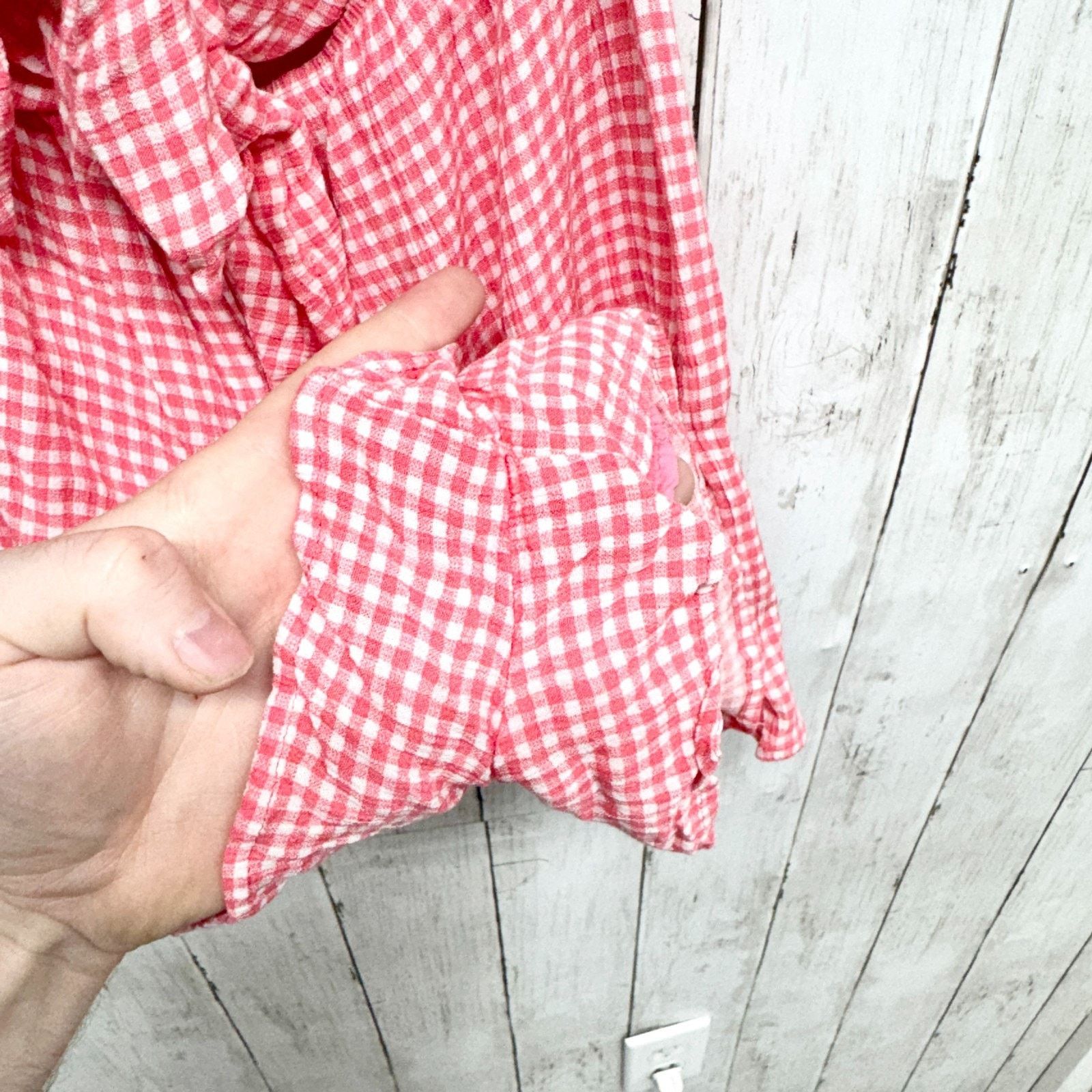 Other Luca + Grae Romper Small Gingham Plaid Tie Front Sleeveless Size 27" / US 4 / IT 40 - 2 Thumbnail