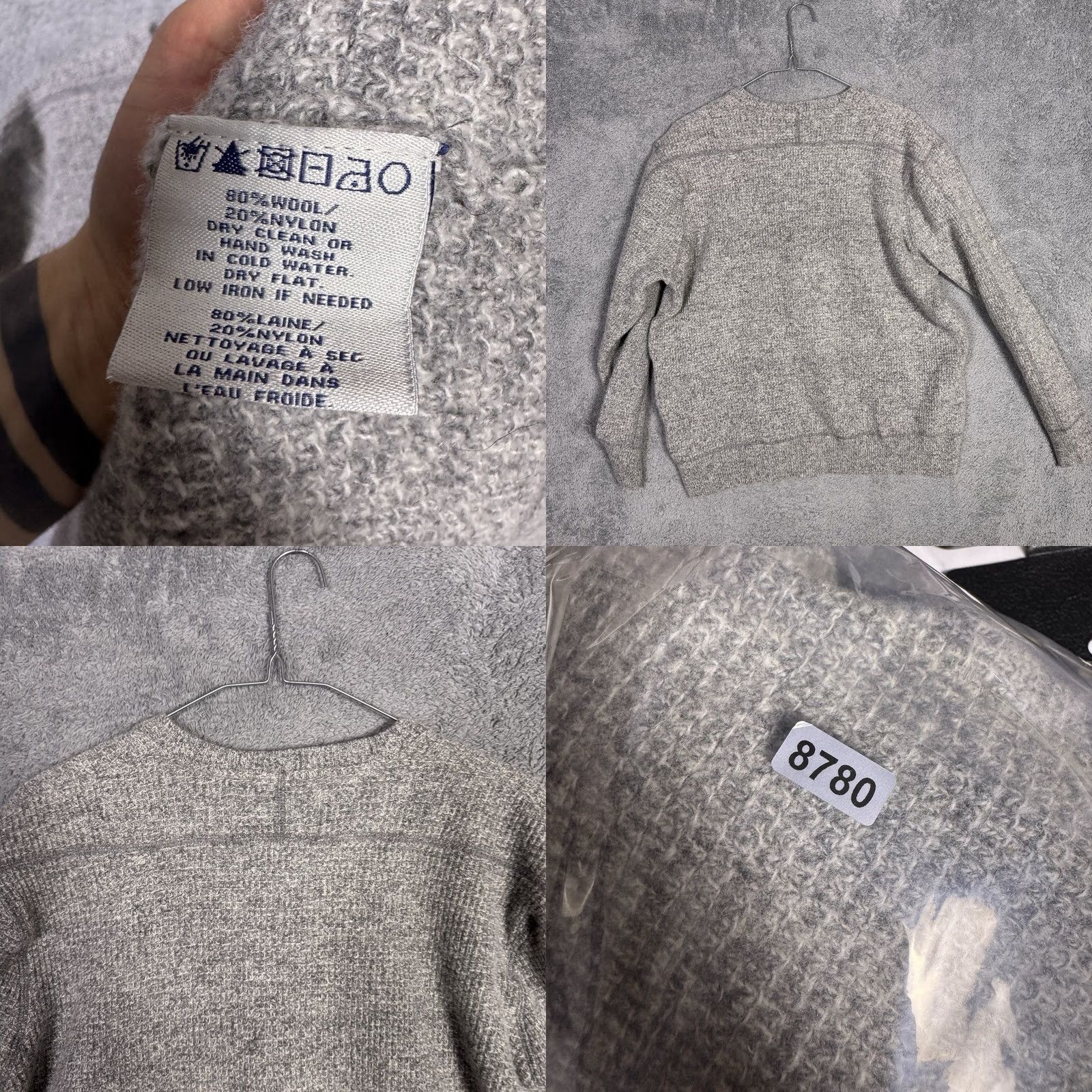Schott Schott Bros Sweater Men’s XL Henley Sweatshirt Wool Pullover Jumper Chunky Knit Crew Neck Gray Size US XL / EU 56 / 4 - 8 Thumbnail