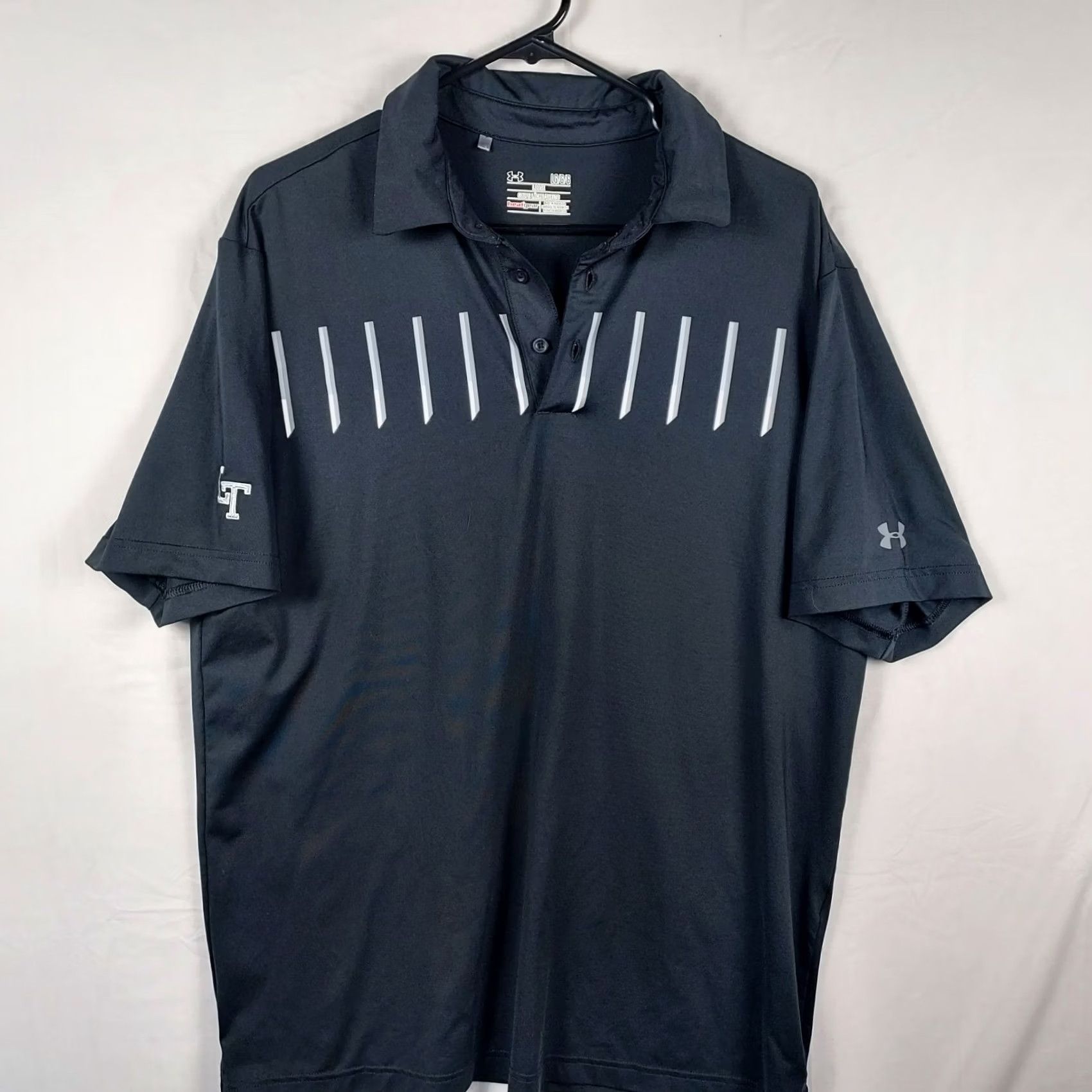 Under Armour Under Armour HeatGear Polo Shirt Mens Large Black Athletic Golf Short Sleeve Collared Button Logo Polo Shirt Size US L / EU 52-54 / 3 - 2 Thumbnail