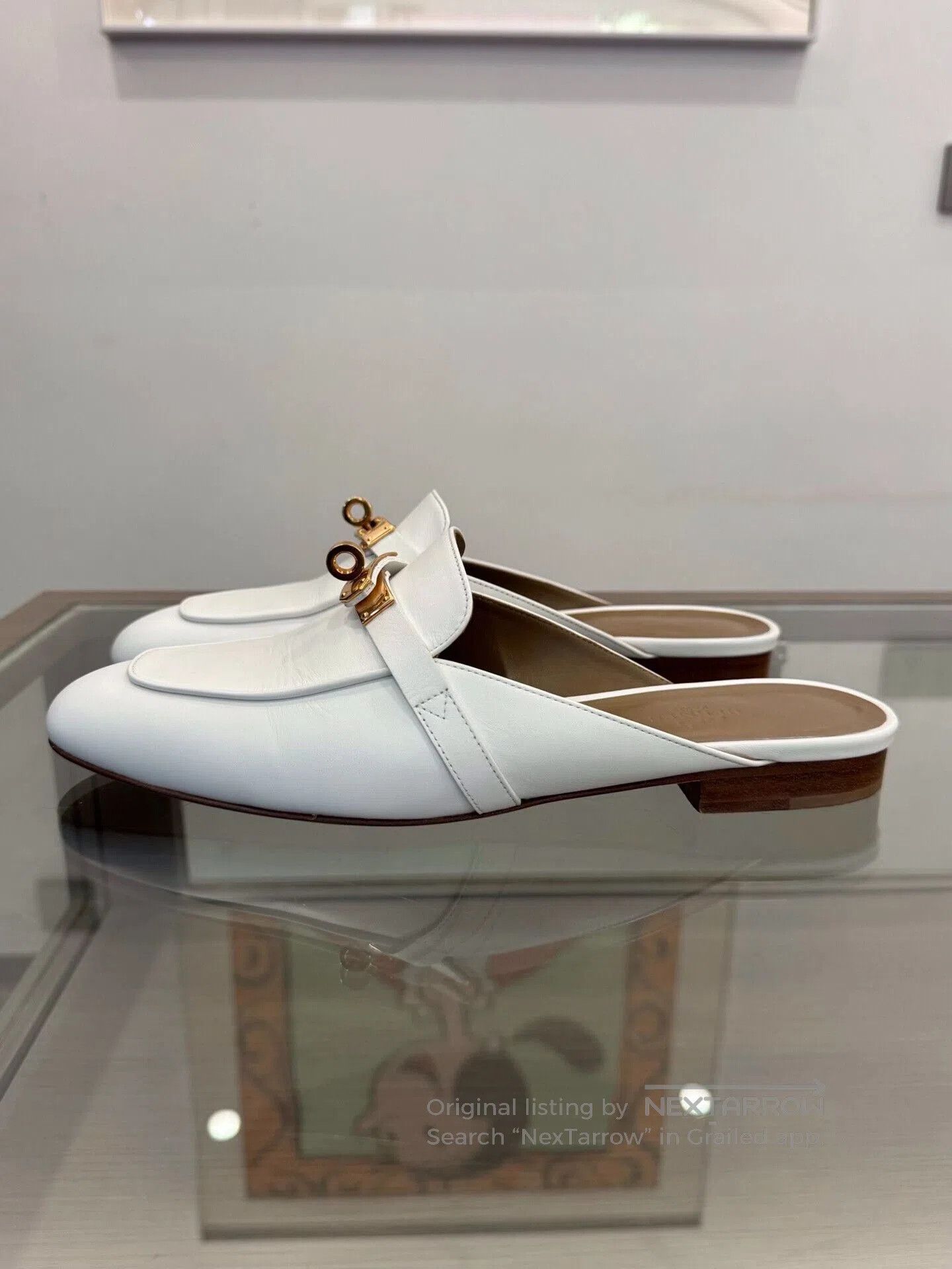 Hermes Hermes Oz White Kelly Buckle Mules. Size US 8 / IT 38 - 4 Thumbnail