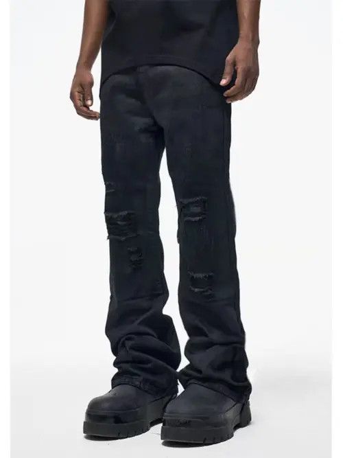 VIBE High street hip hop fake ripped coated baggy jeans Size US 32 / EU 48 - 1 Thumbnail