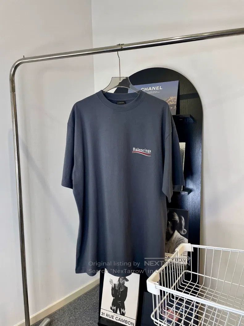 Balenciaga Balenciaga White Coke Embroidered Black and Grey Short Sle Size US L / EU 52-54 / 3 - 1 Thumbnail