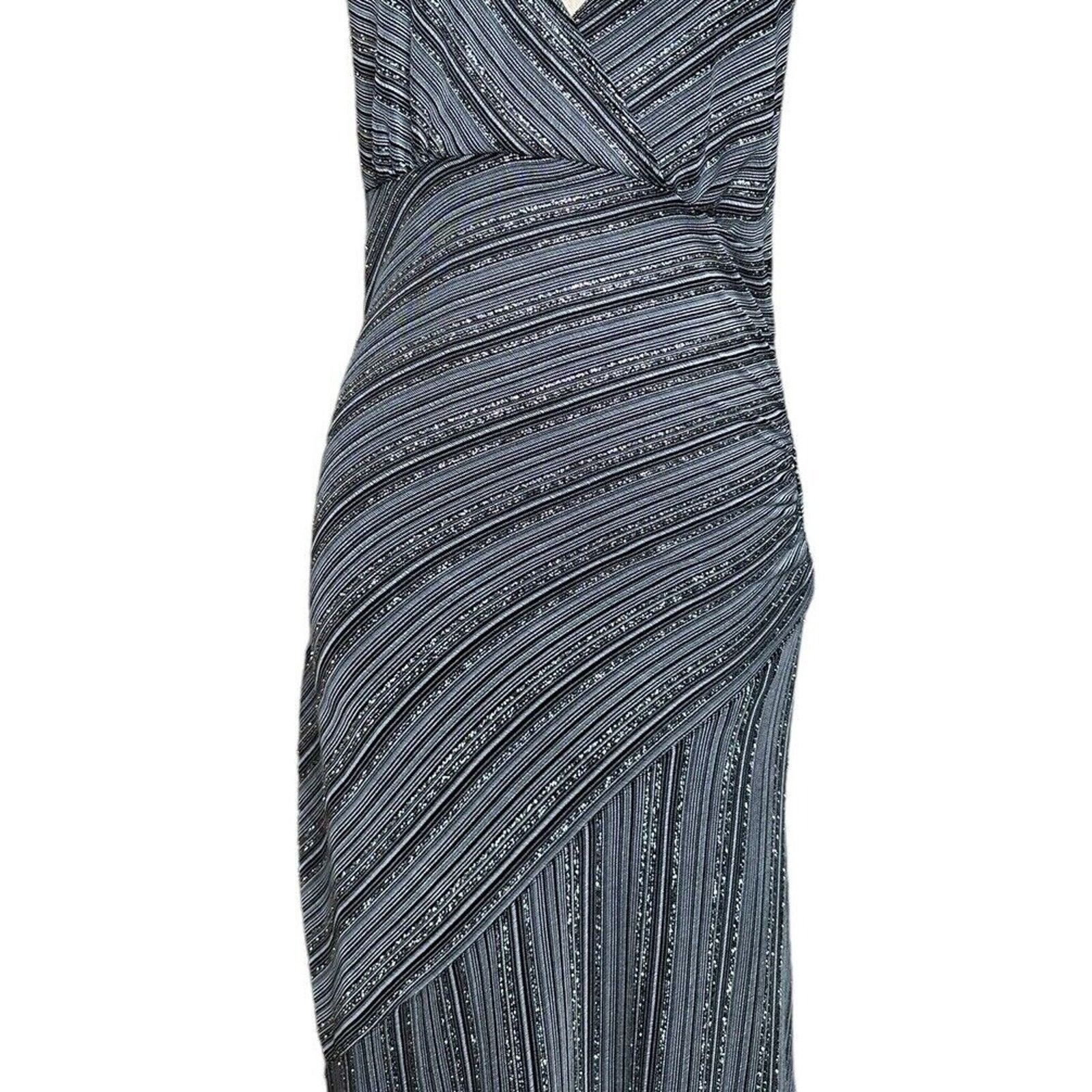 Other Y2K Charlotte Russe Black Silver Asymmetrical Halter Dress L Size L / US 10 / IT 46 - 3 Thumbnail