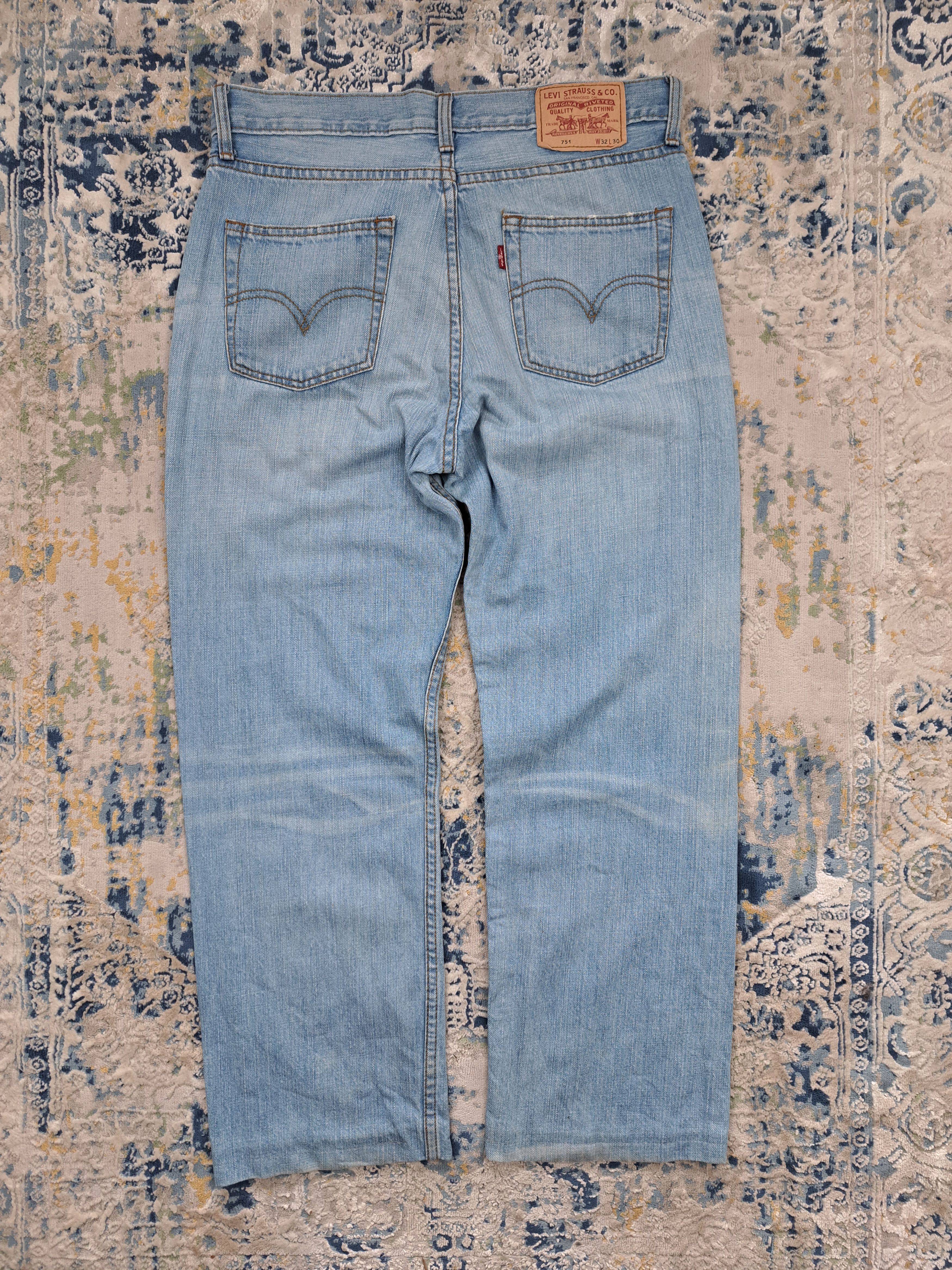 Levi's Vintage 00s Levis 751 Baby Blue Baggy Jeans Relaxed Denim Size US 32 / EU 48 - 1 Thumbnail