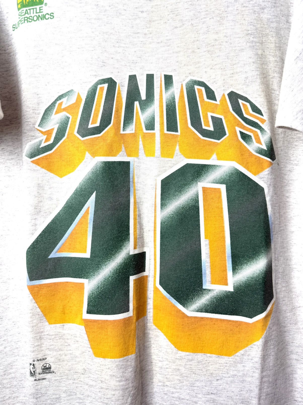 NBA Rare! Vintage 1990’s Sonics Seattle Supersonic NBA T Shirt Size US L / EU 52-54 / 3 - 3 Thumbnail