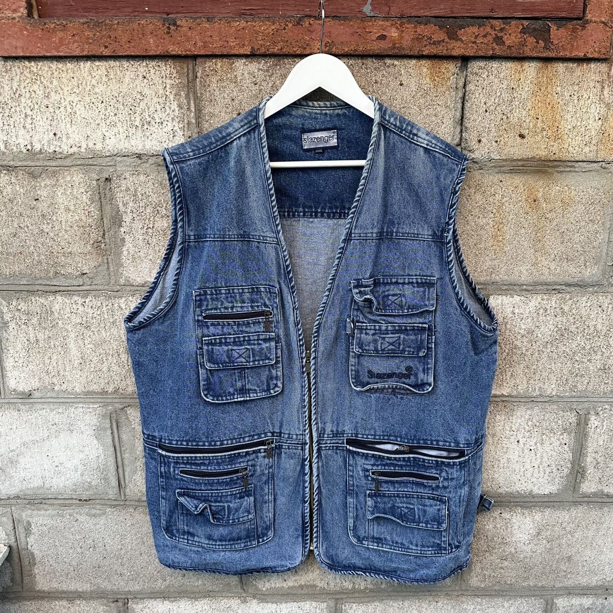 Hypebeast Vintage Fishing Western Denim Vest Multi pocket Y2K 00s USA Size US XXL / EU 58 / 5 - 1 Thumbnail