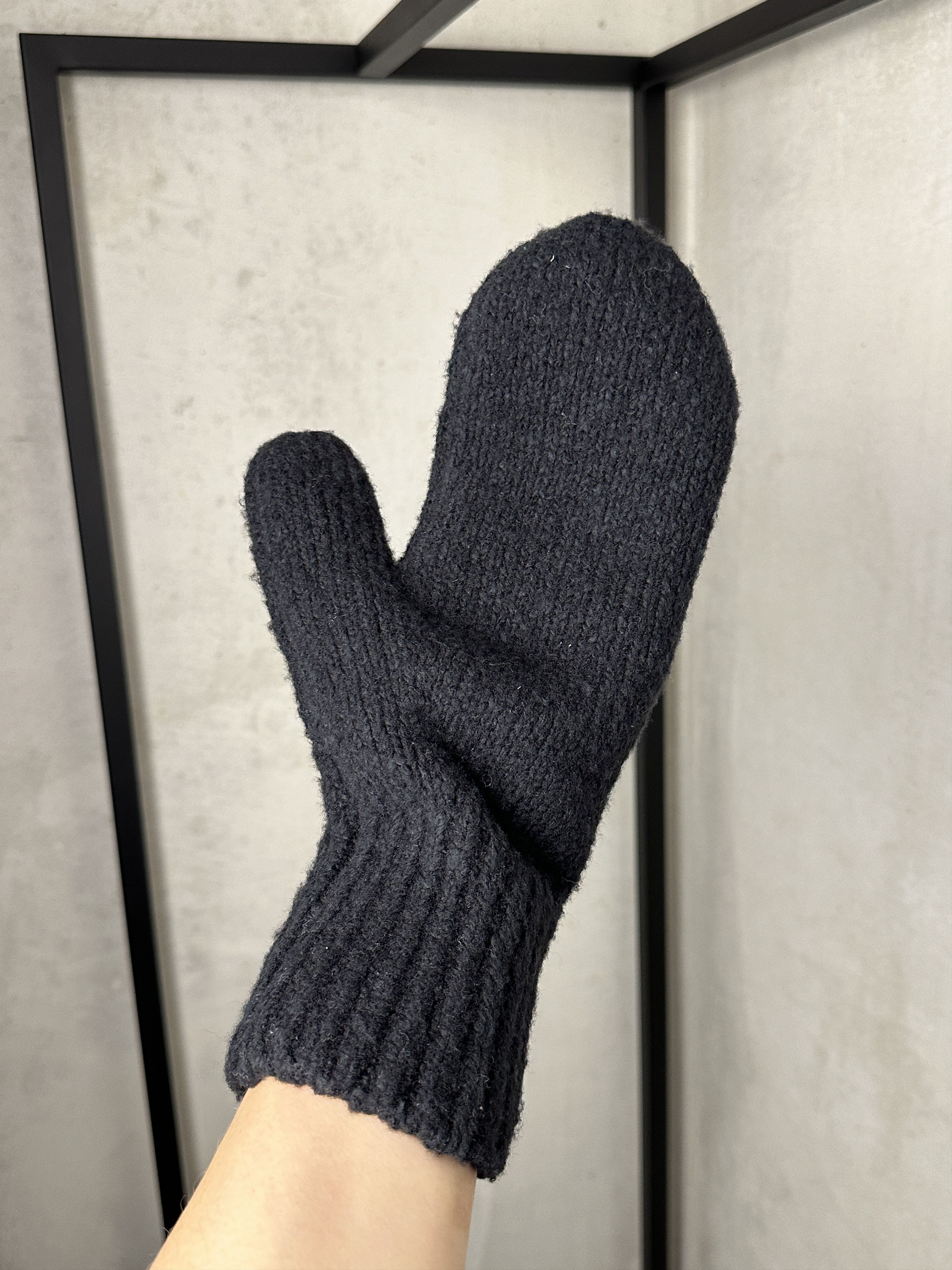 Acne Studios Acne Studios Wool Black Gloves Size ONE SIZE - 3 Thumbnail