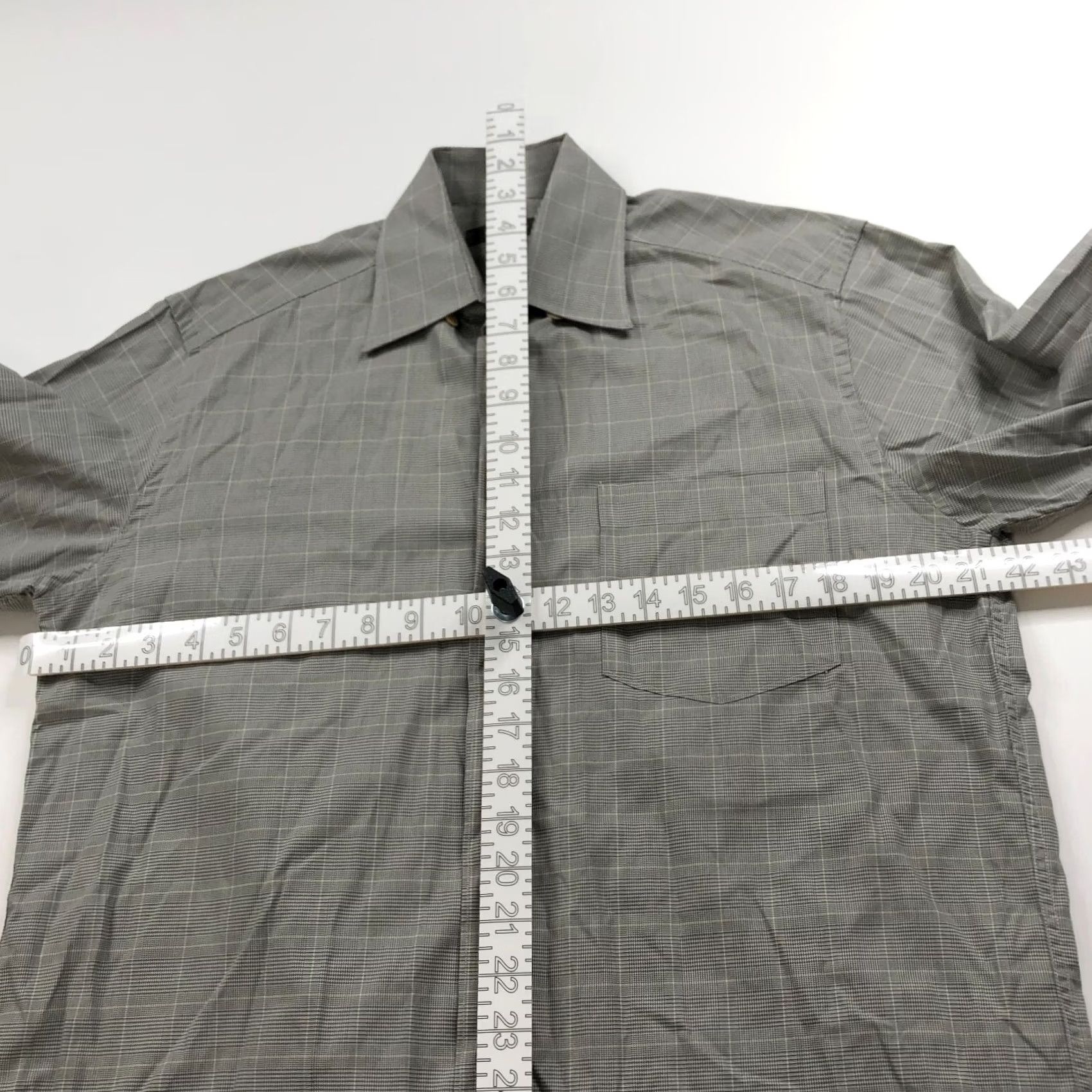 Ermenegildo Zegna Ermenegildo Zegna Glen Plaid Dress Shirt Gray Button LS Medium 15/15.5-35 Size 40R - 4 Thumbnail