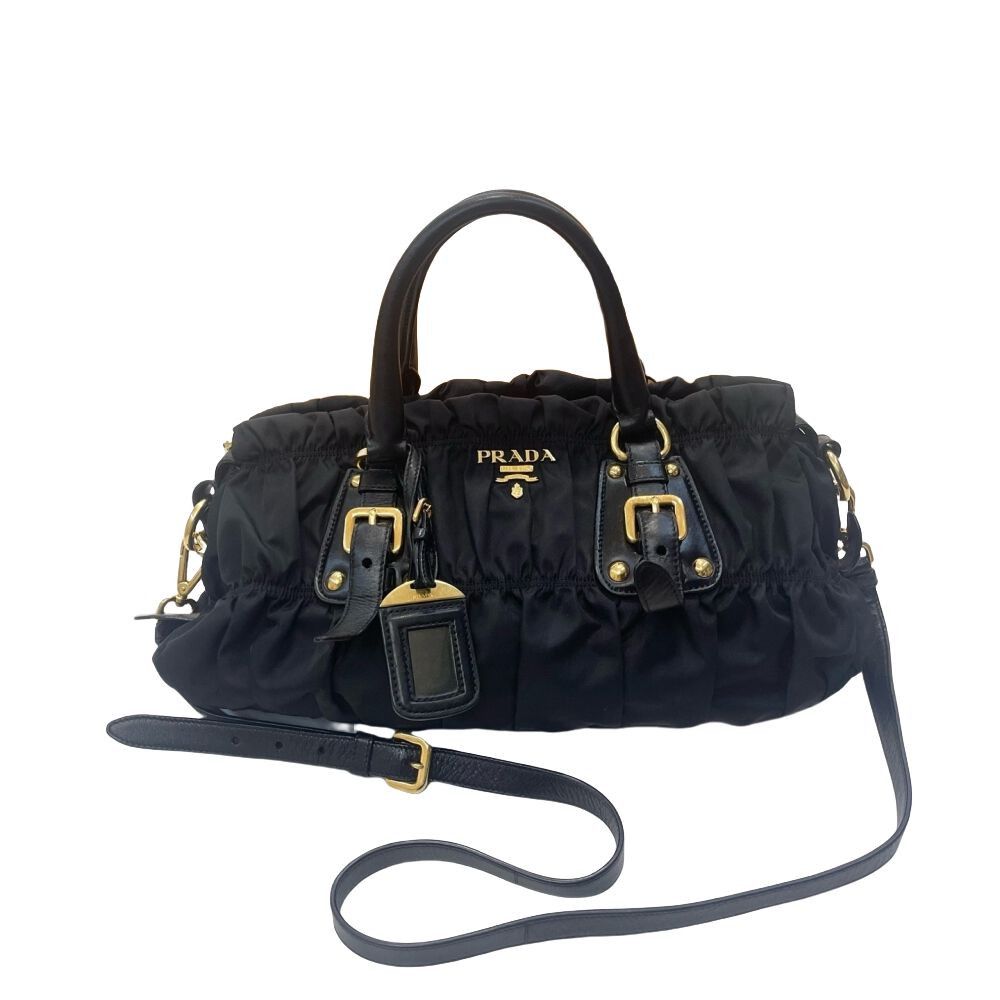 Prada Prada Ruched Nylon Handle Bag Size ONE SIZE - 1 Thumbnail