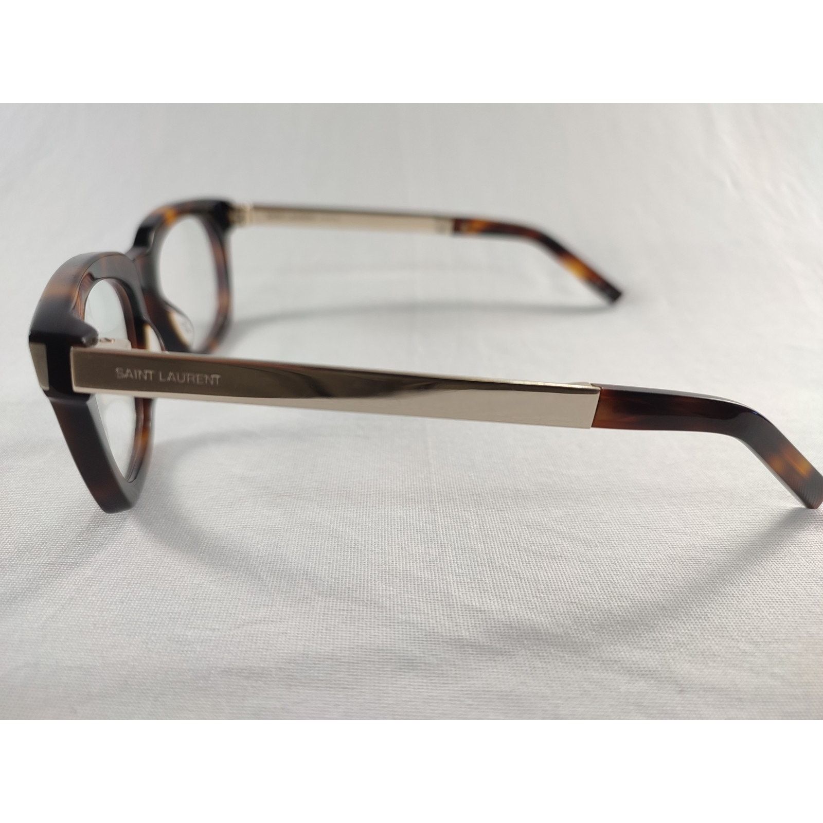 Saint Laurent Paris Saint Laurent SL 583 Havana Silver Eyeglasses Frames Italy Size ONE SIZE - 3 Thumbnail