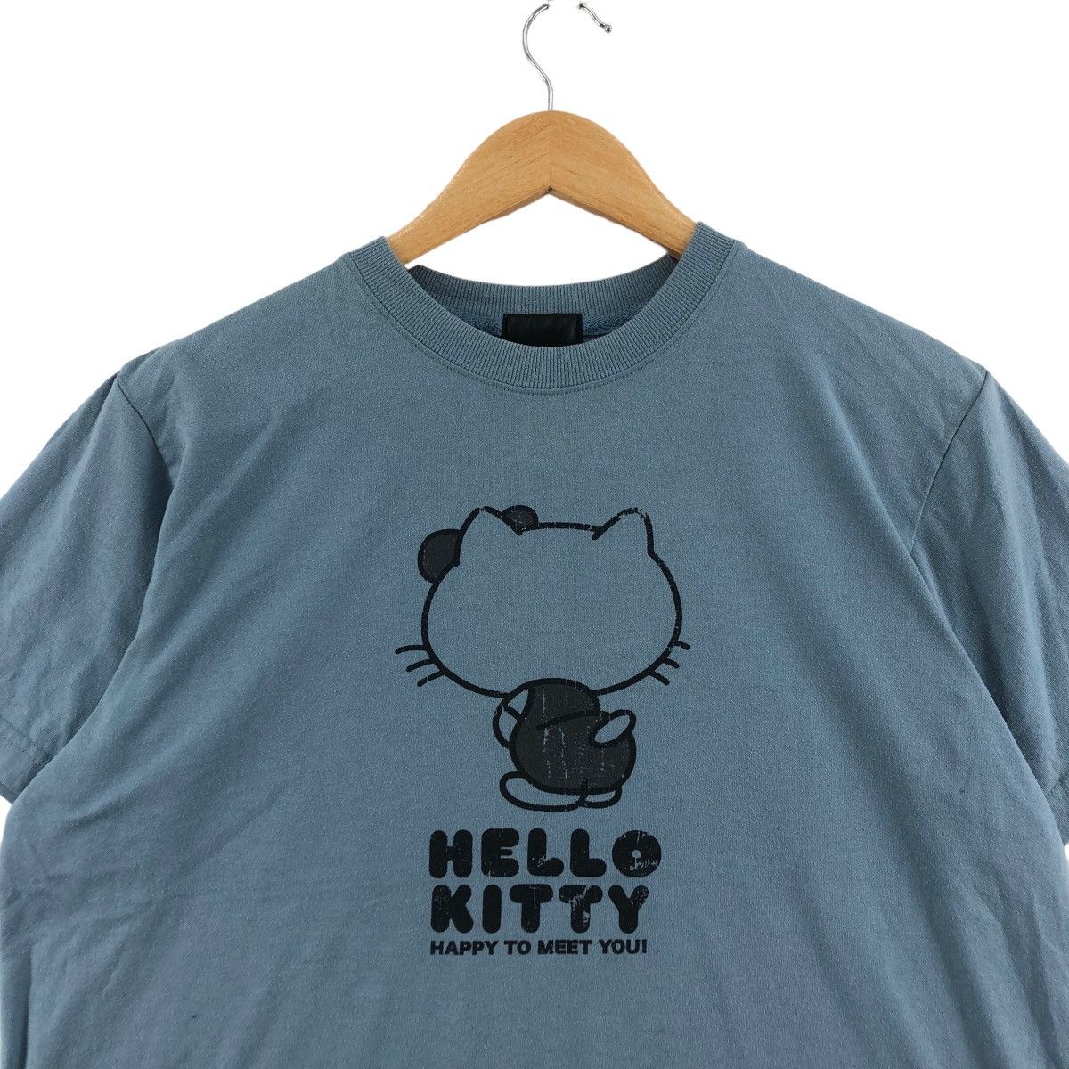 Japanese Brand HELLO KITTY CARTOON Happy To Meet You Baggy Tee Shirt Top Size US L / EU 52-54 / 3 - 2 Thumbnail