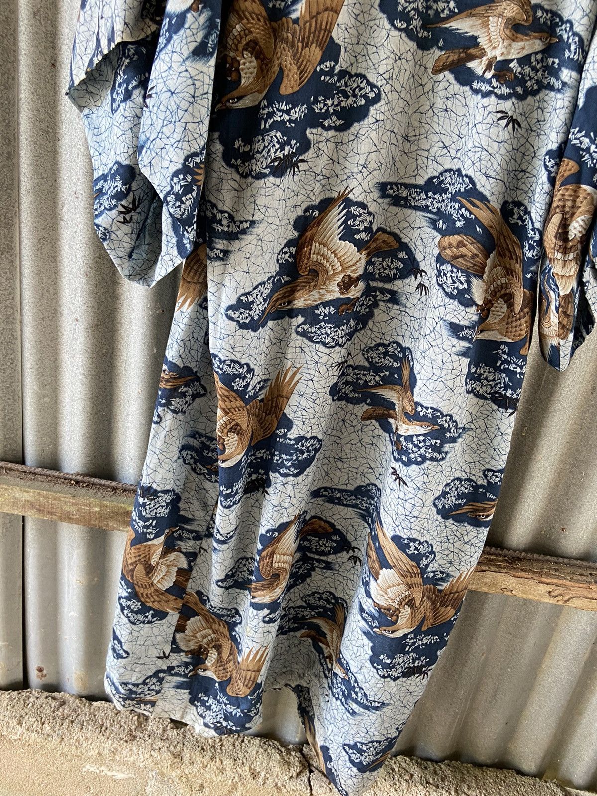 Komono Vintage Japanese Kimono Eagles Mountain Landscape Size US L / EU 52-54 / 3 - 8 Thumbnail