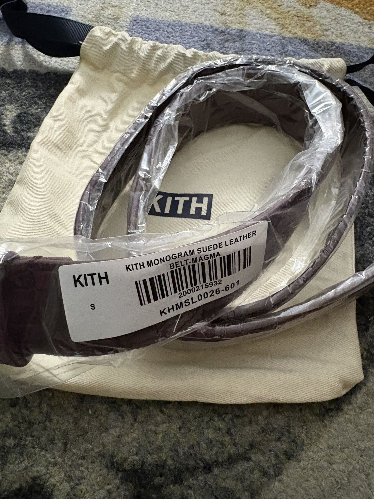 Kith Kith Monogram Suede Leather Belt Magma (SMALL) Size 30 - 3 Thumbnail