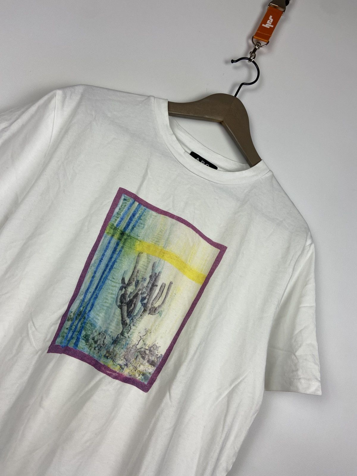 A.P.C. A.P.C. White Mens Desert Tee T-Shirt Logo Size US XL / EU 56 / 4 - 9 Thumbnail
