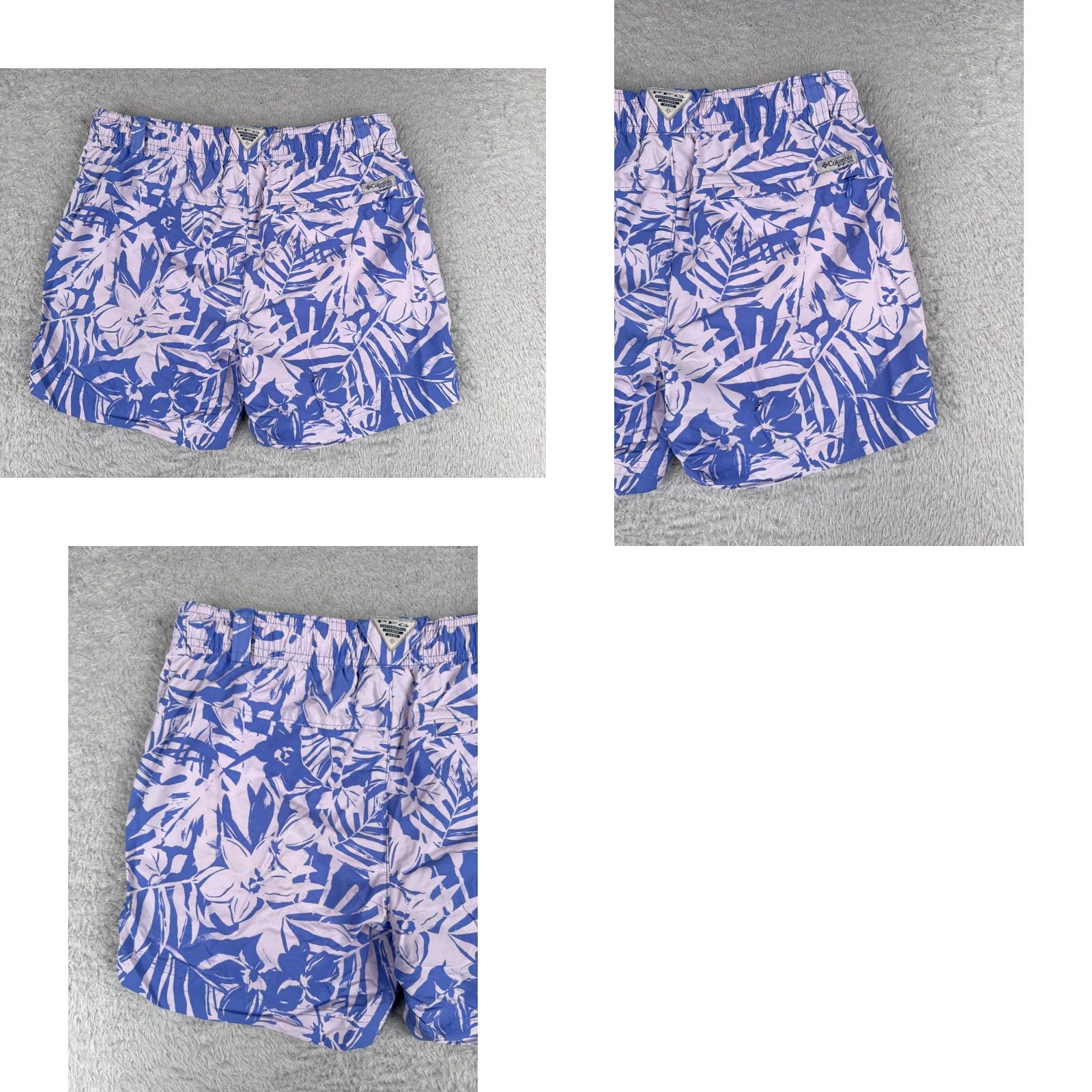 Pinko Columbia Shorts Men Small Pink Blue Floral PFG Elastic Nylon Fishing Boating Size US 29 - 9 Thumbnail