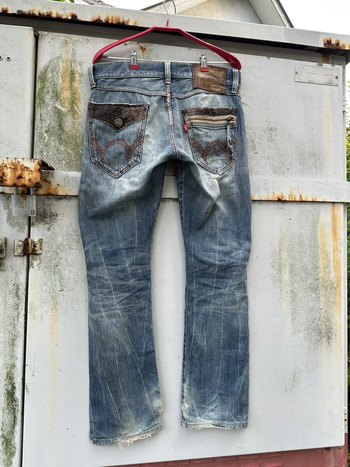 Edwin 👹Vintage Edwin Blue Trip 505 Washed Straight Cut Jeans Size US 30 / EU 46 - 8 Thumbnail
