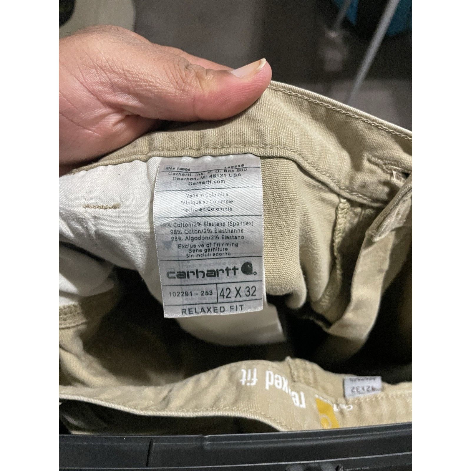 Carhartt Size 42x32 - Carhartt Pants Mens Beige Tan Relaxed Fit Pants Size US 42 / EU 58 - 3 Thumbnail