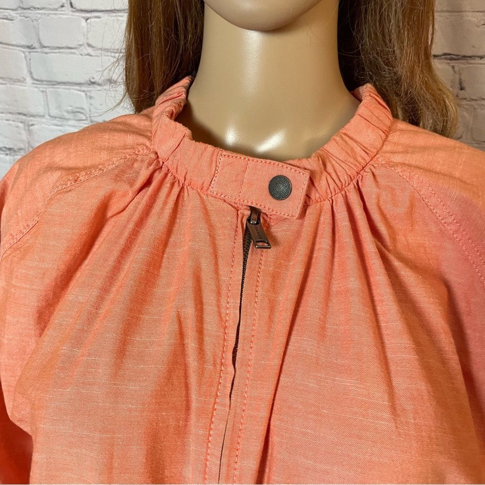 Eddie Bauer Eddie Bauer Orange Cotton Front Zip 3/4 Sleeve Light Jacket Size L / US 10 / IT 46 - 2 Thumbnail