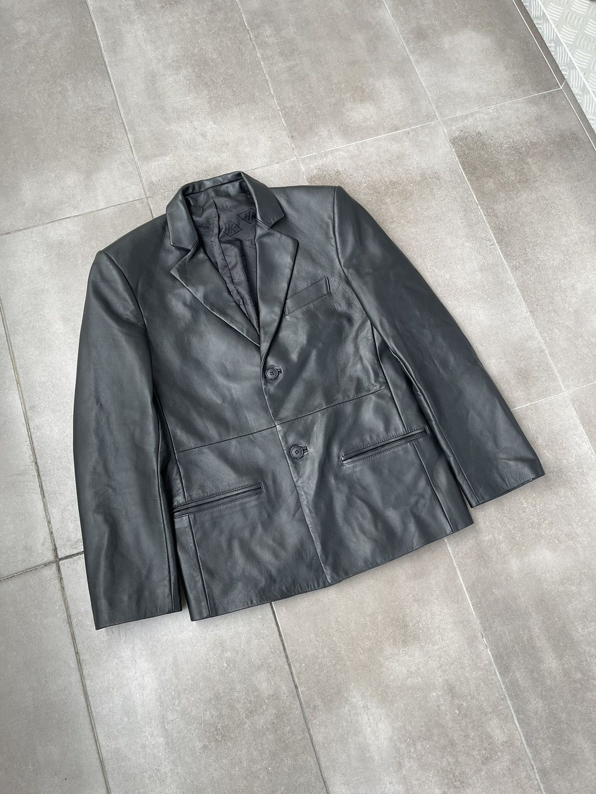 Han Kjobenhavn !DS! FW22 Han Kjobenhavn Black Leather Blazer Jacket Size 36R - 9 Thumbnail