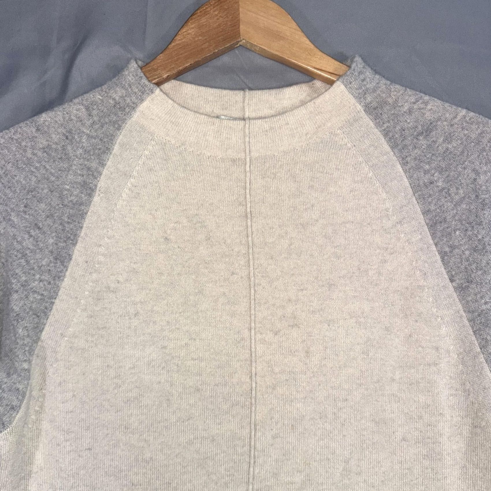 Vince Vince Sweater Womens XS White Gray 100% Cashmere Raglan Crewneck Pullover Size XS / US 0-2 / IT 36-38 - 3 Thumbnail
